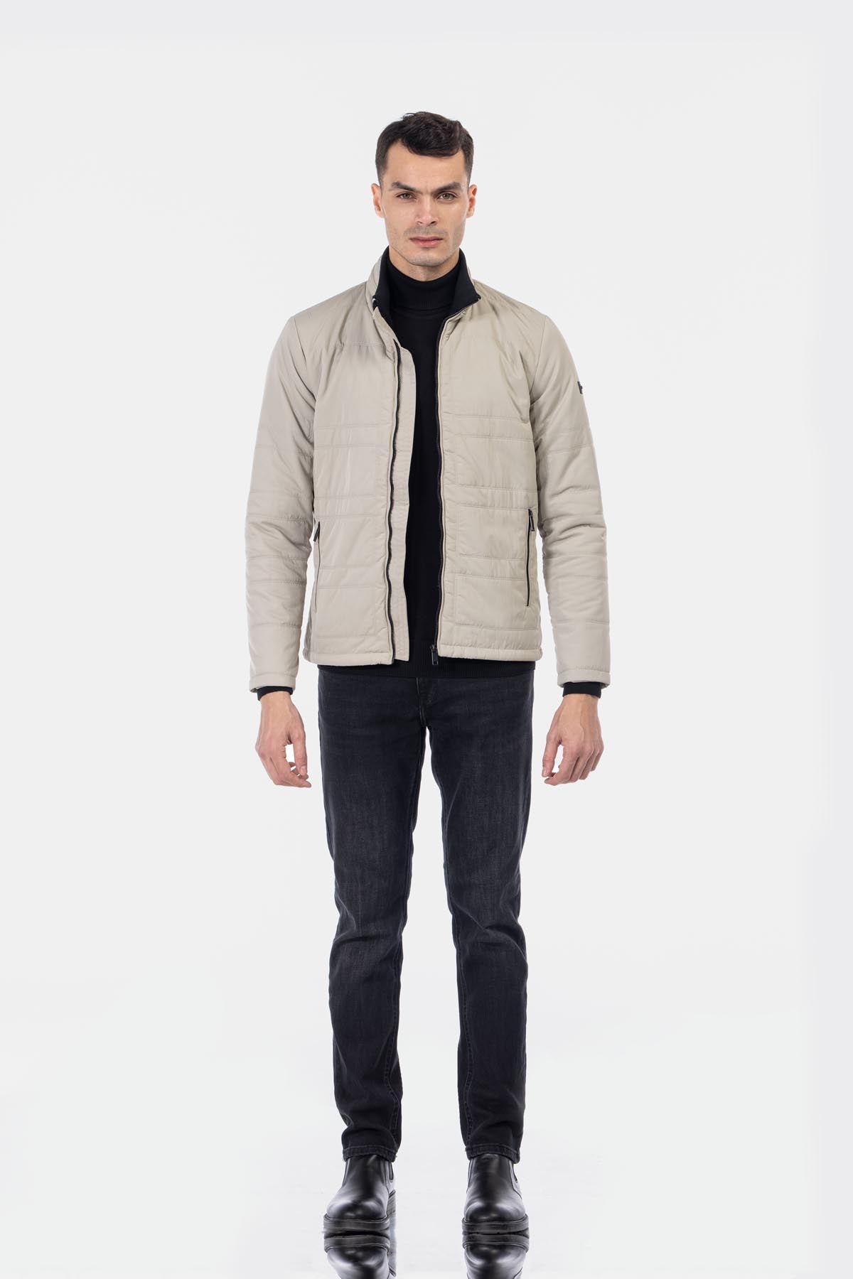 Waterproof Bone Colored Sweater Jacket - 4