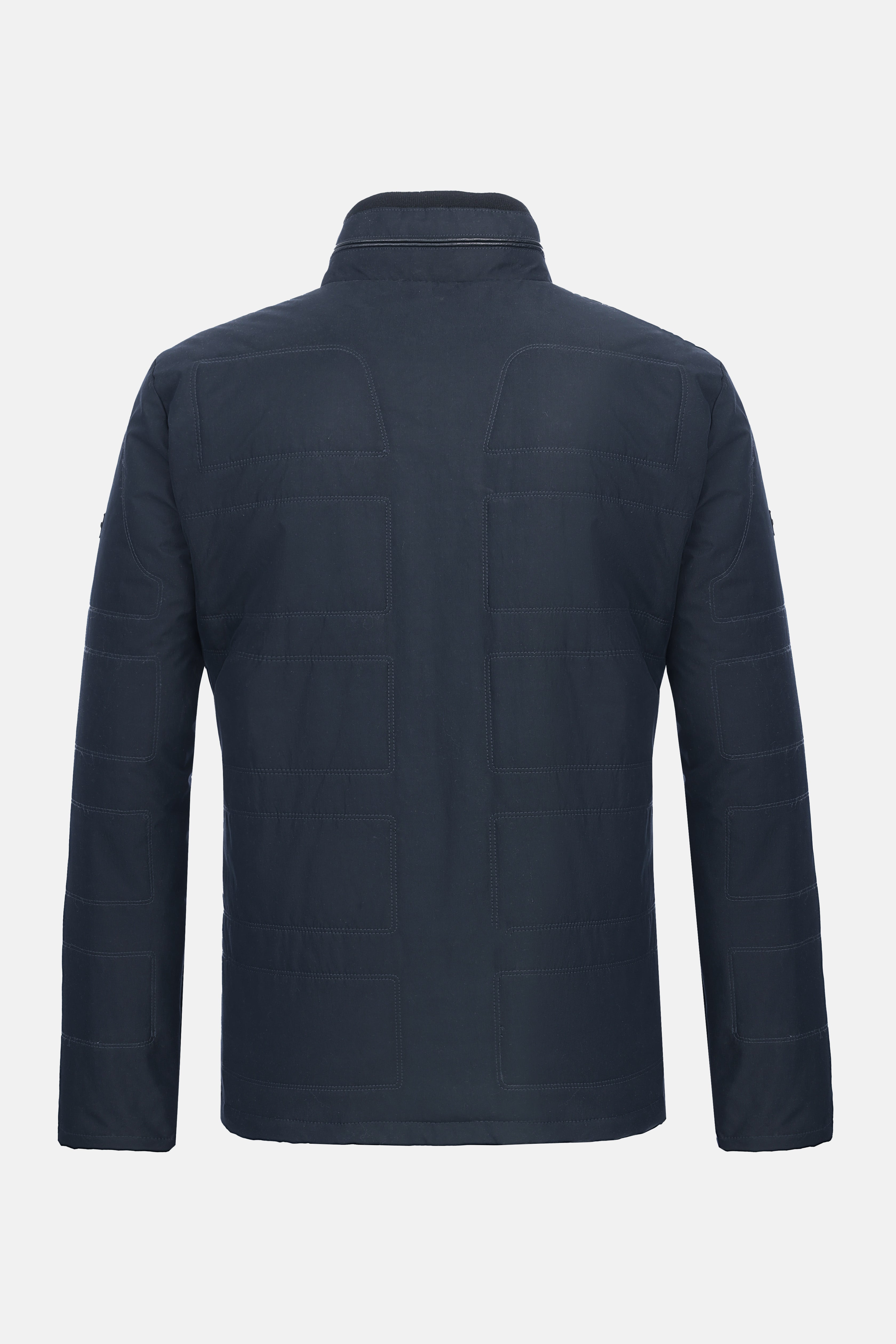 Quilted Waterproof Gunmetal Navy Sweater - 2
