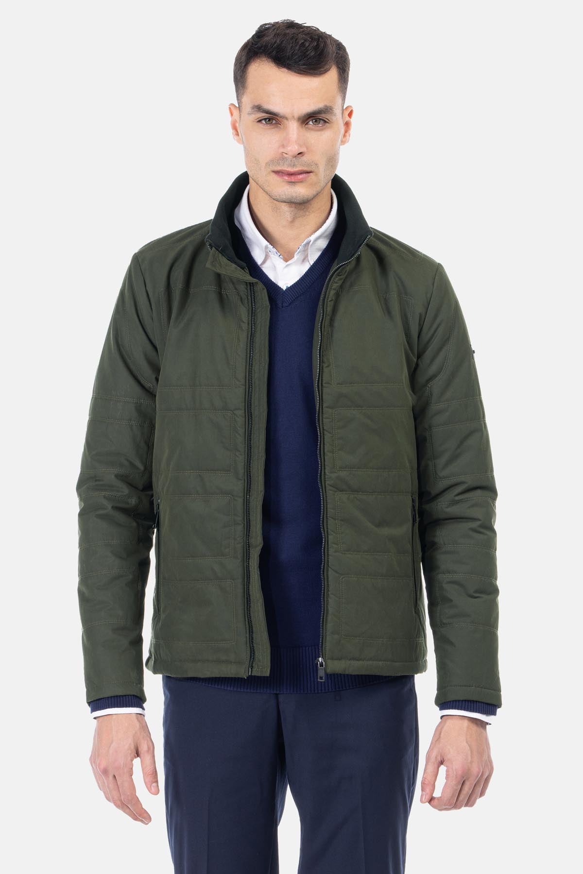 Waterproof Dark Green Sweater Jacket - 5
