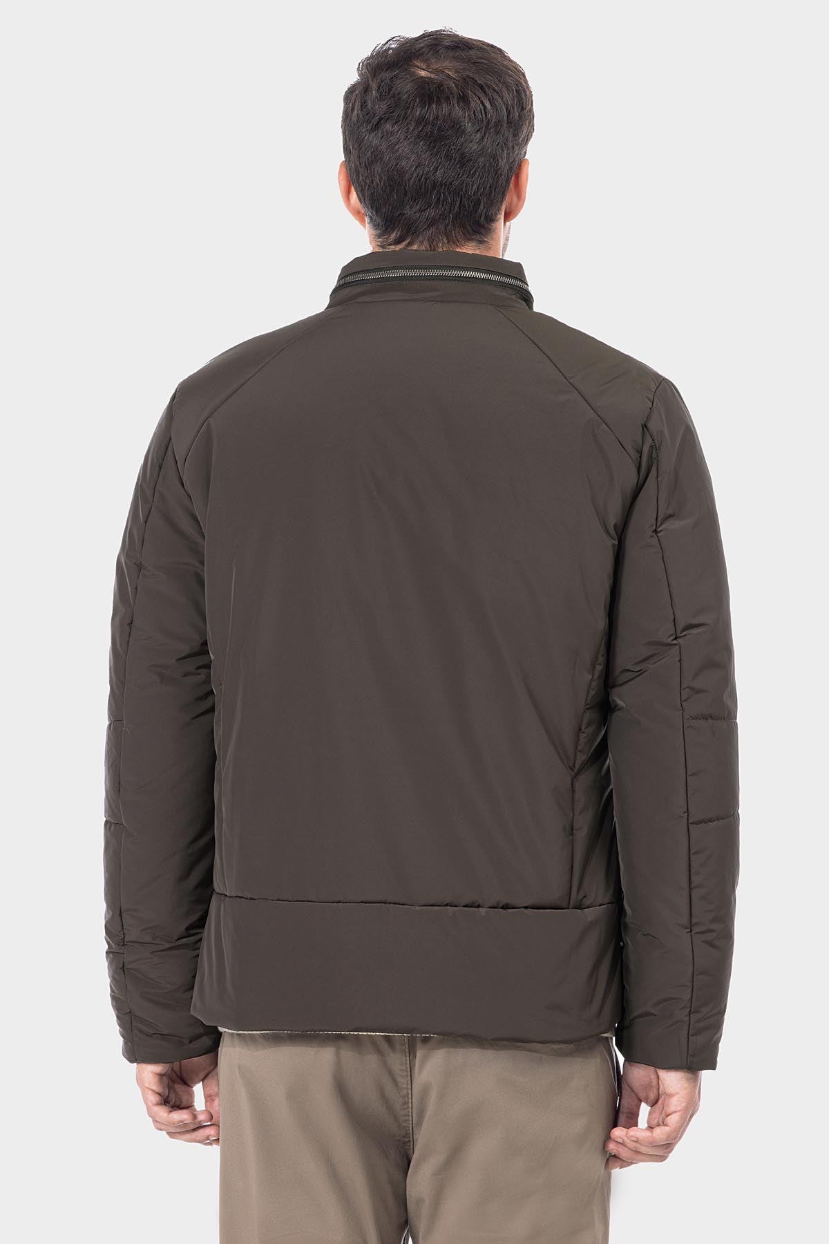 Waterproof Solid Patted Wenge Sweater Jacket - 3
