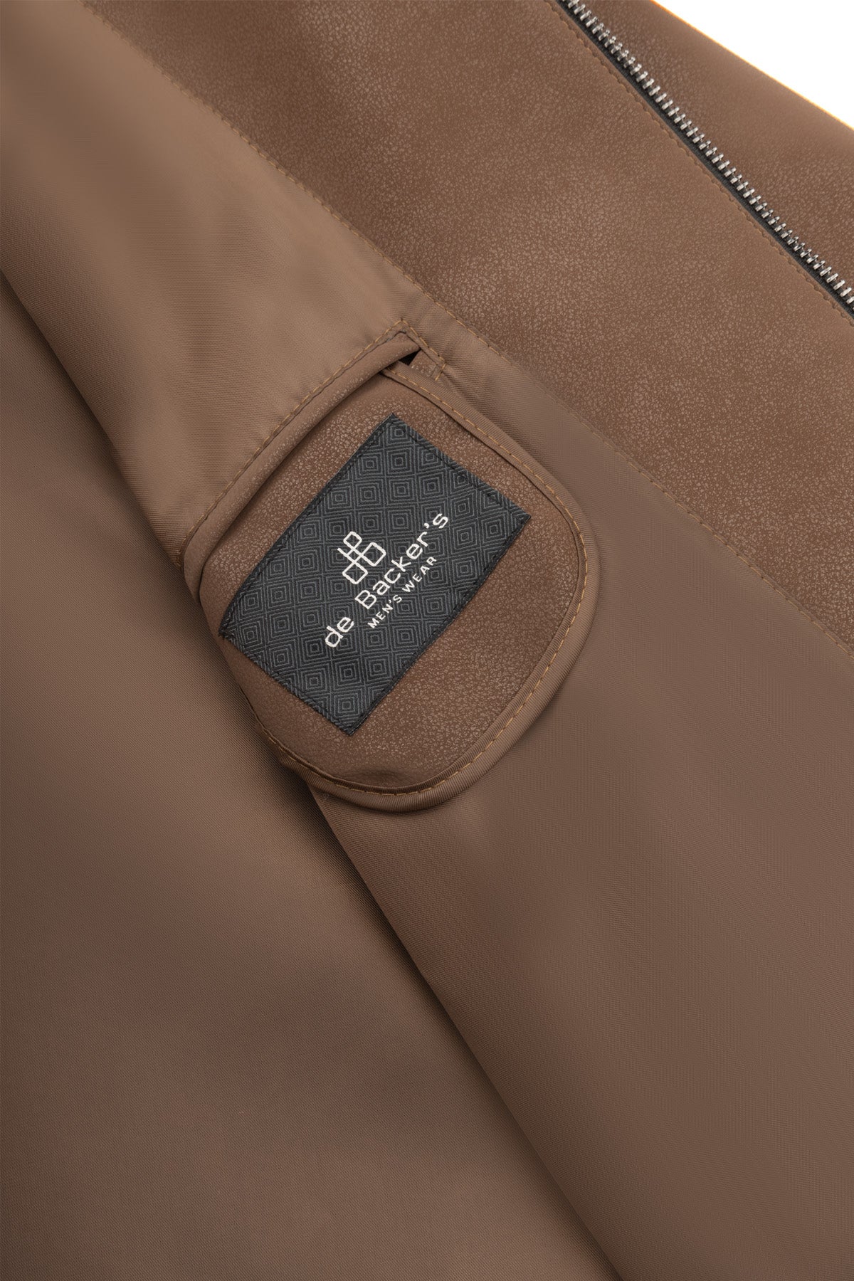 Solid Zip-Up Van Dyke Brown leather Jacket - 4