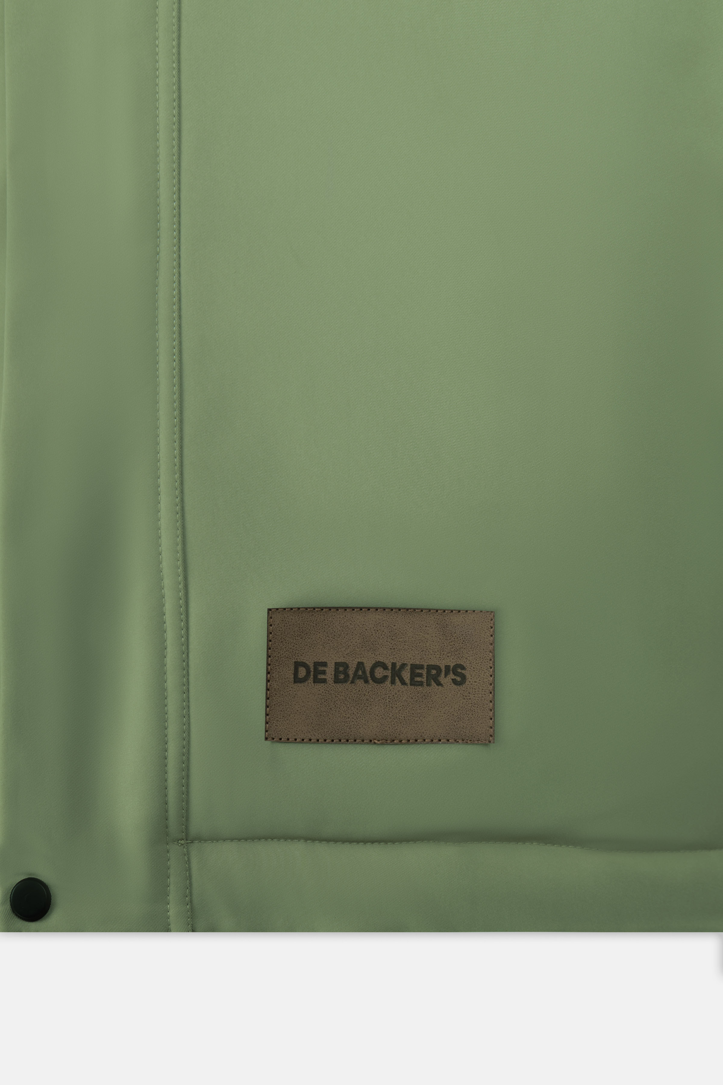 Waterproof Reseda Green Gabardine Jacket With Hoodie