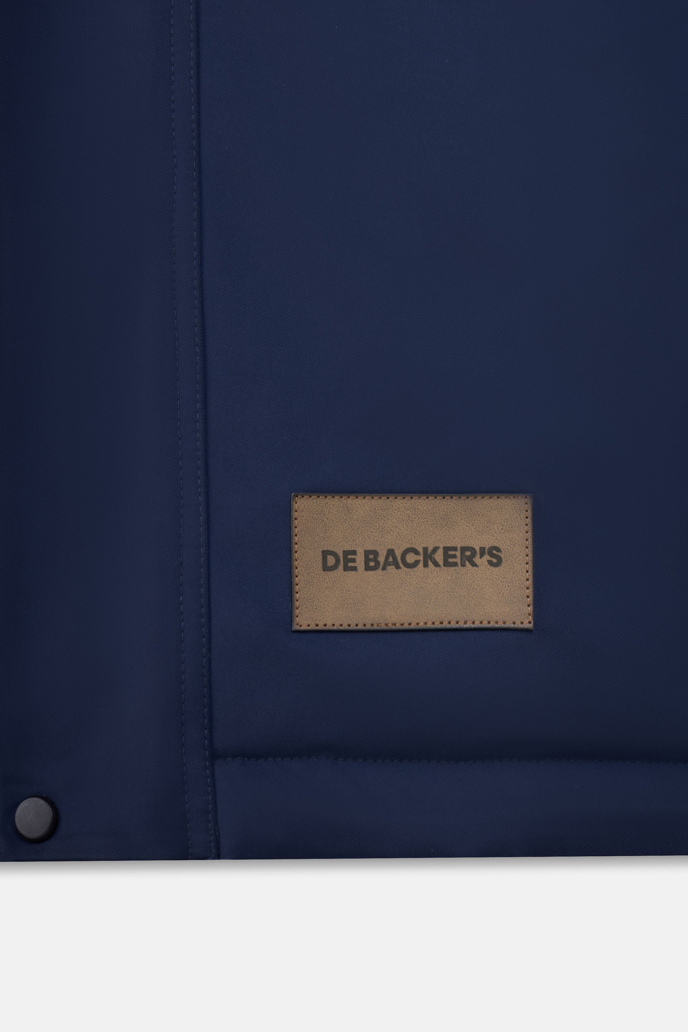 Waterproof Navy Gabardine Jacket With Hoodie