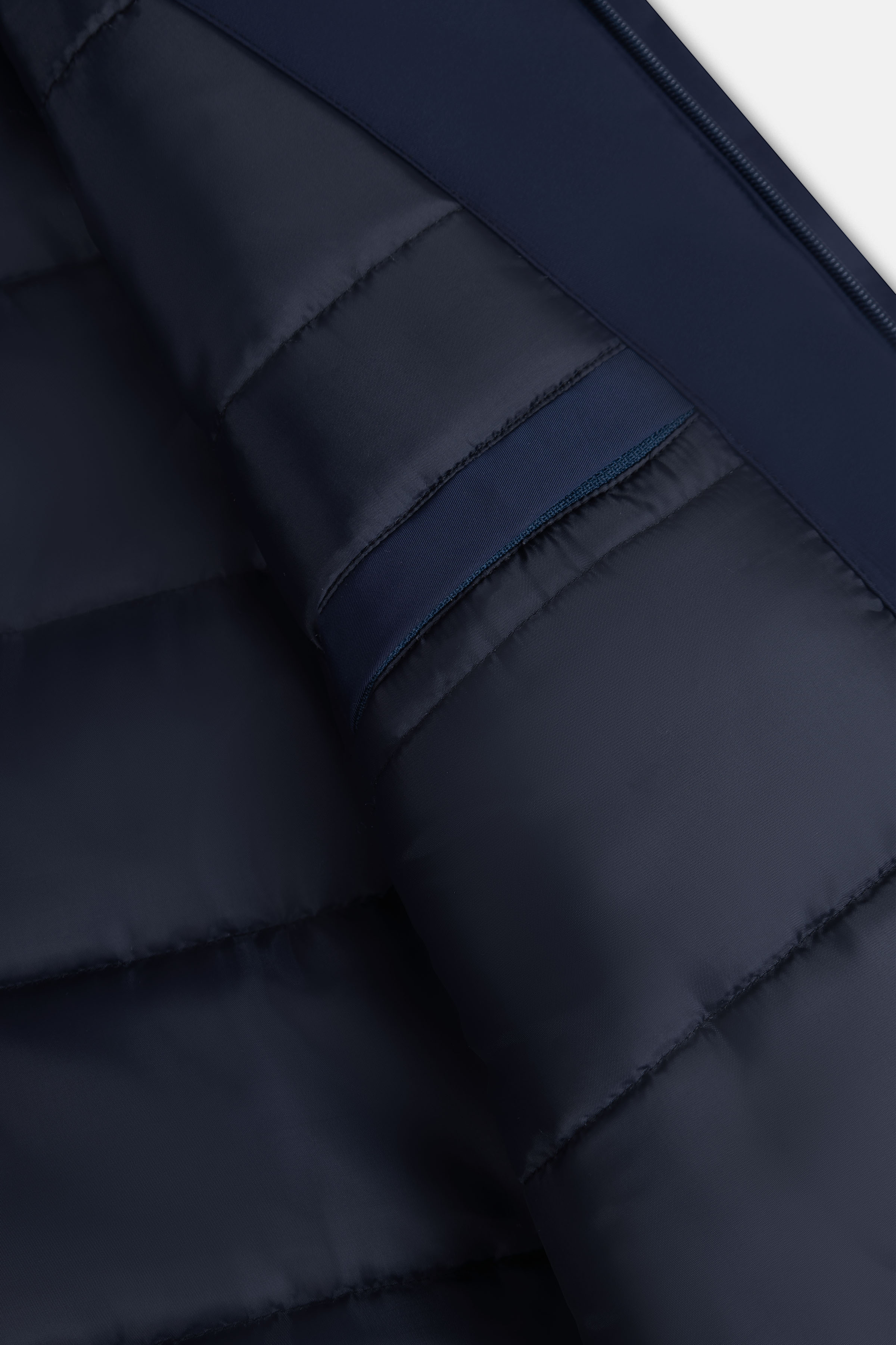 Waterproof Navy Gabardine Jacket With Hoodie - 5