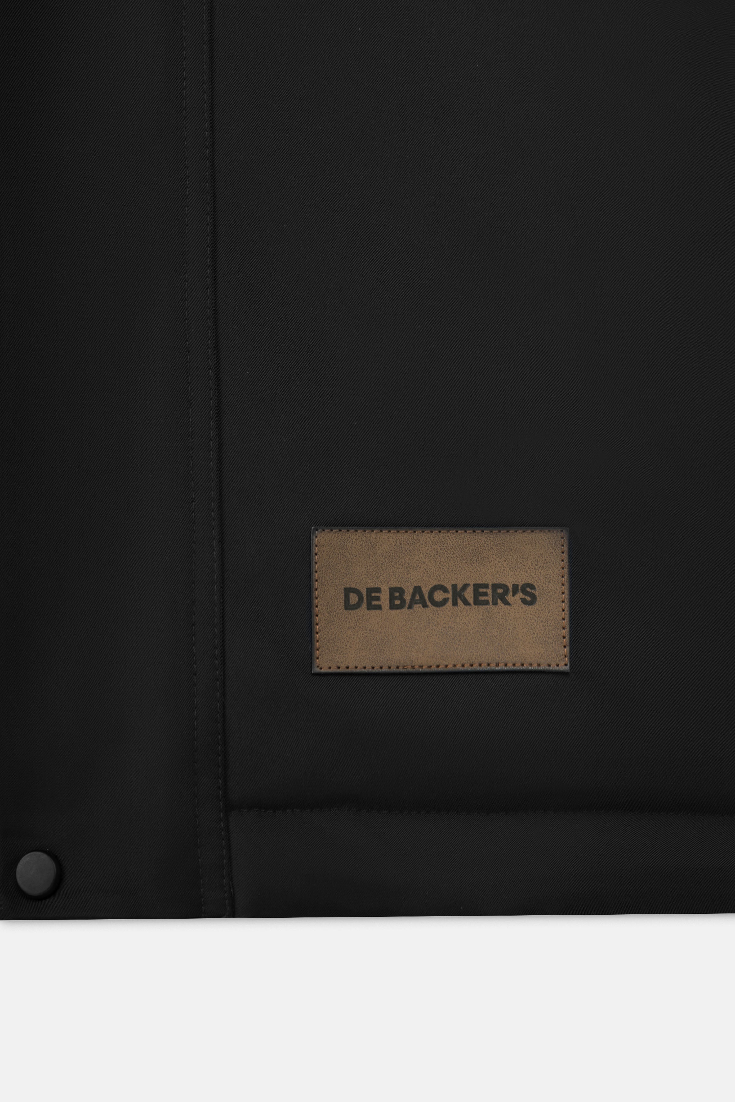 Waterproof Black Gabardine Jacket With Hoodie