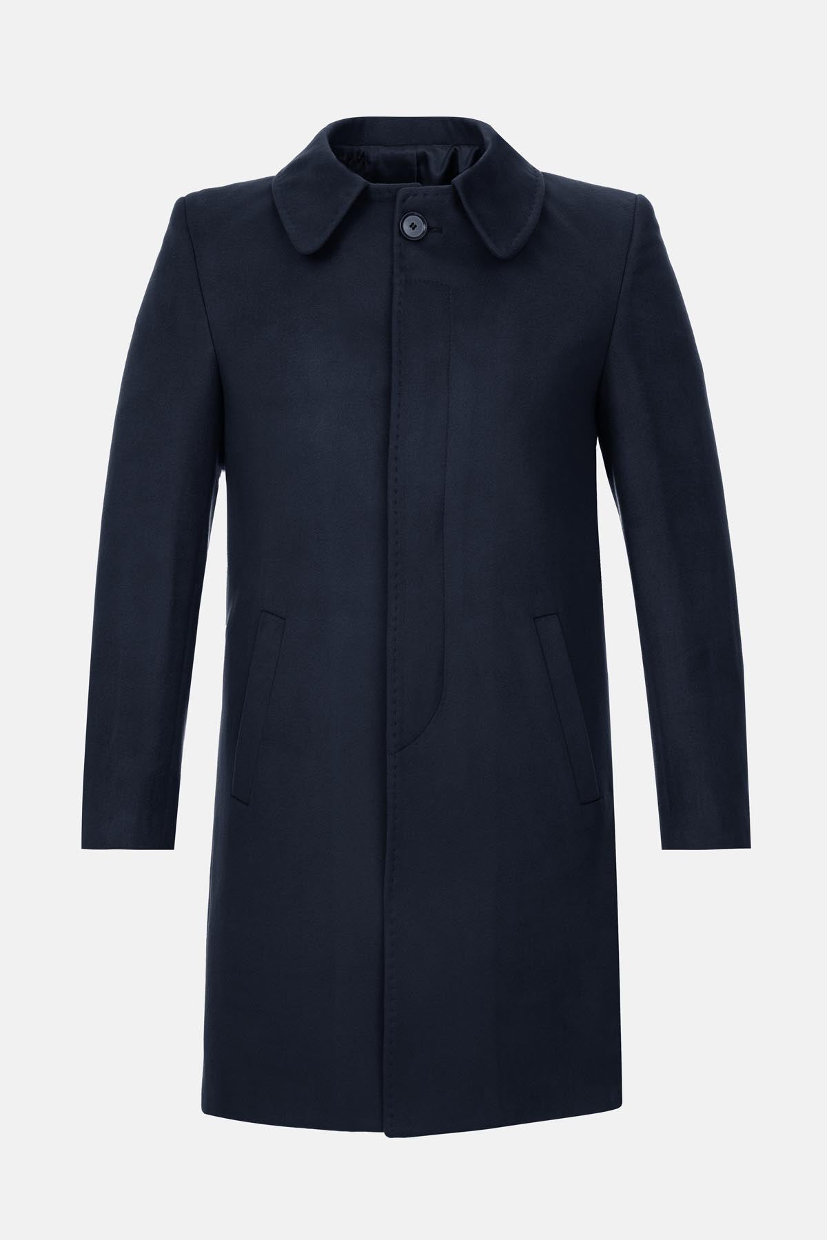 Mac Basic Long Navy Coat - 1
