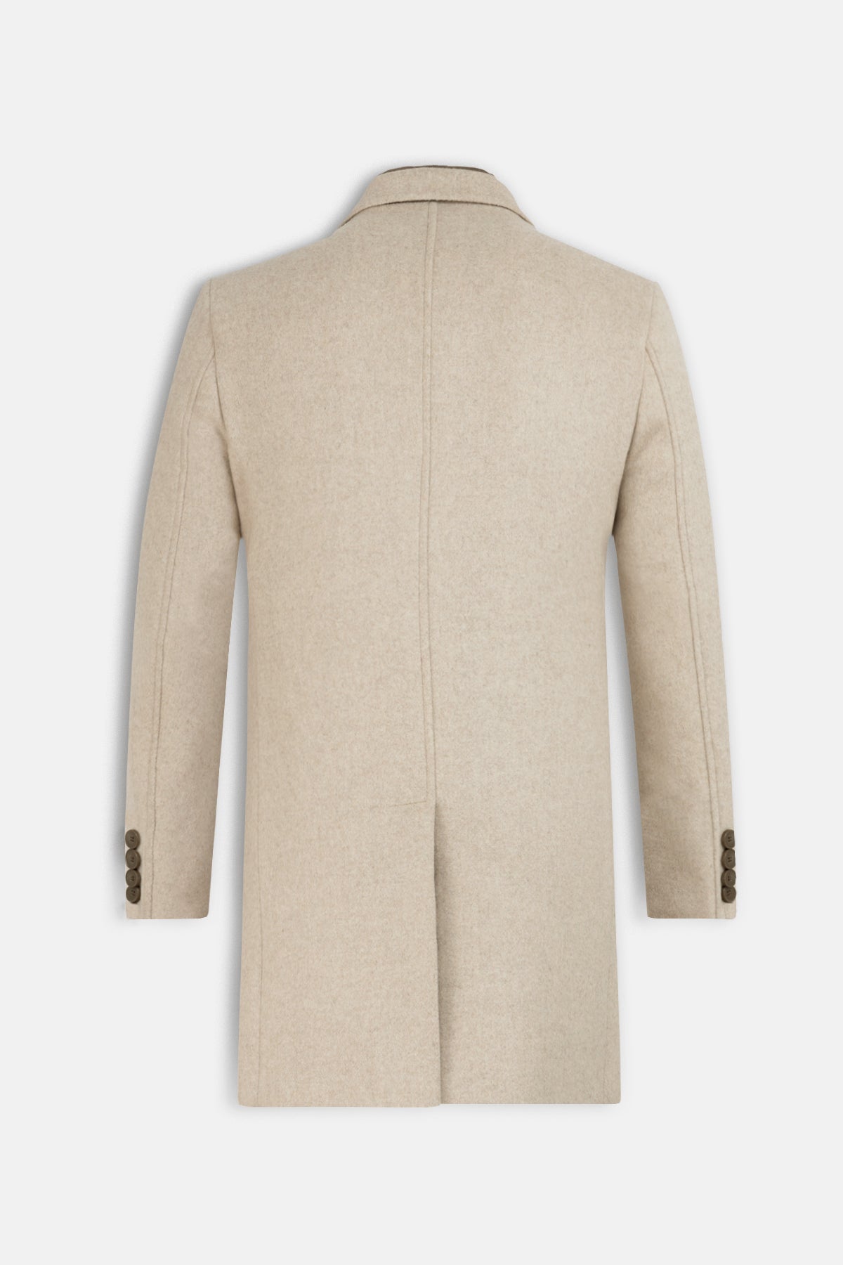 Light Beige Felt Coat with removable padded piece