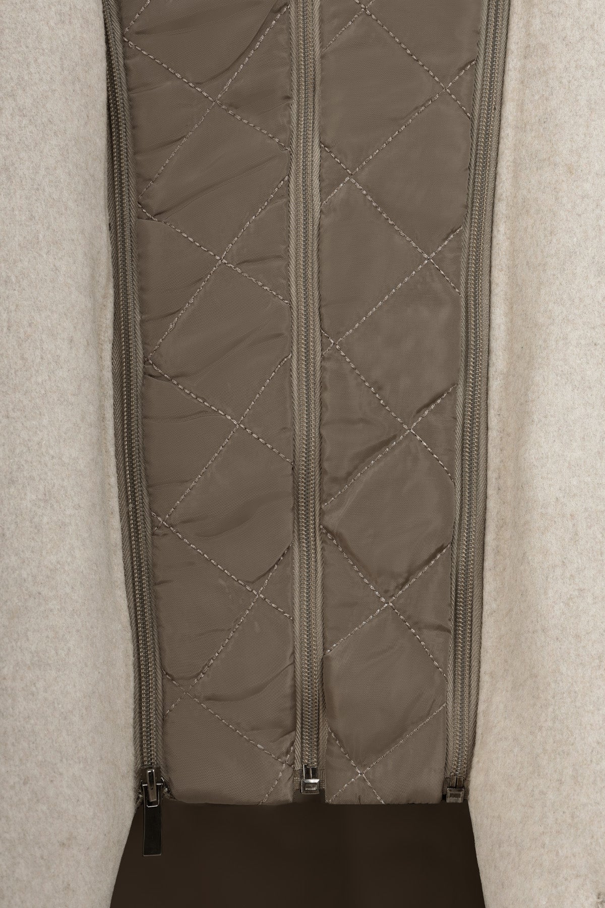 Light Beige Felt Coat with removable padded piece