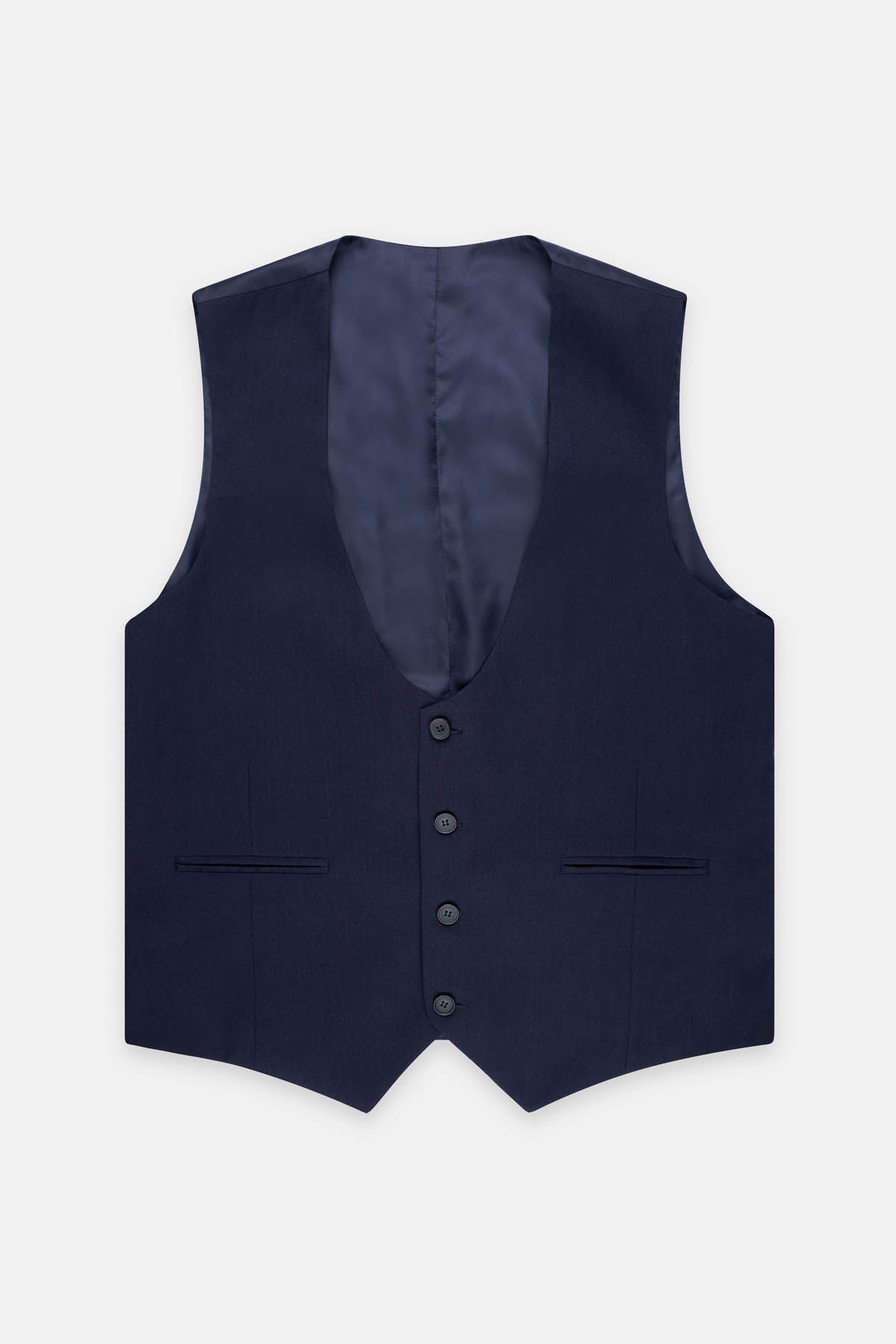 Dark Navy Single-Breasted Vest - 1