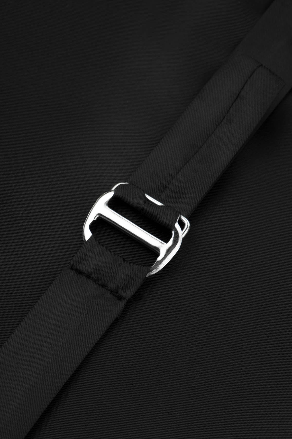 Black Twill Single-Breasted Vest - 4