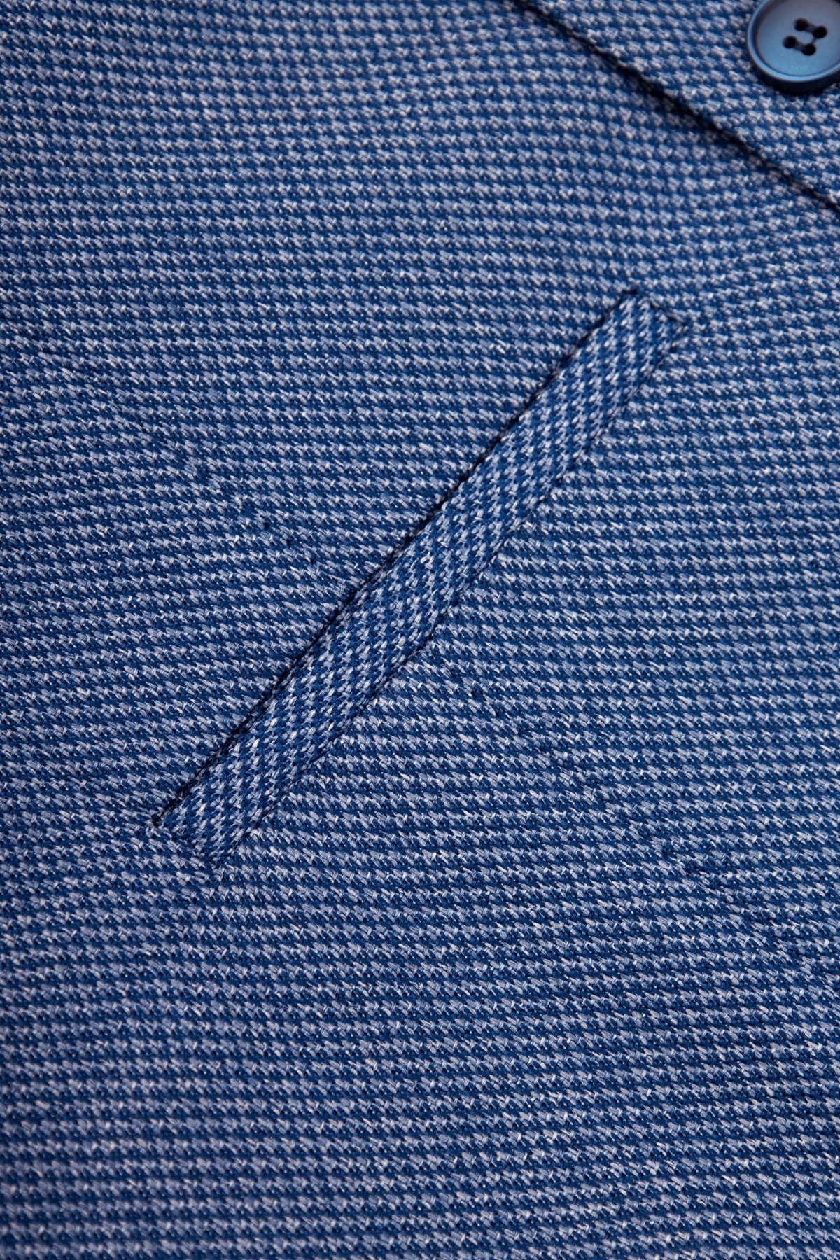 Jacquard Teal-Blue Twill Double-Breasted Vest - 3