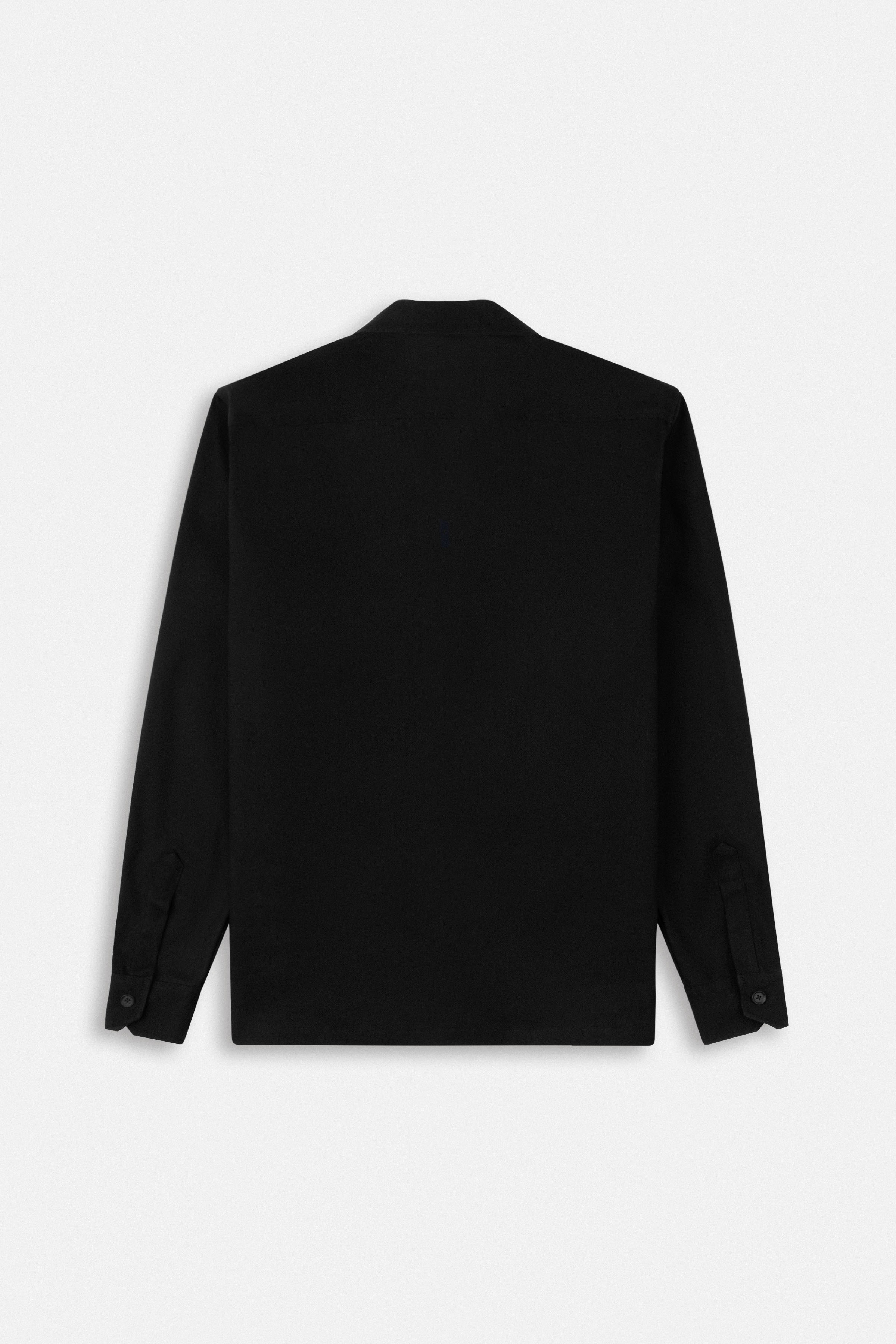 Solid Black Zip-Up Over-Shirt