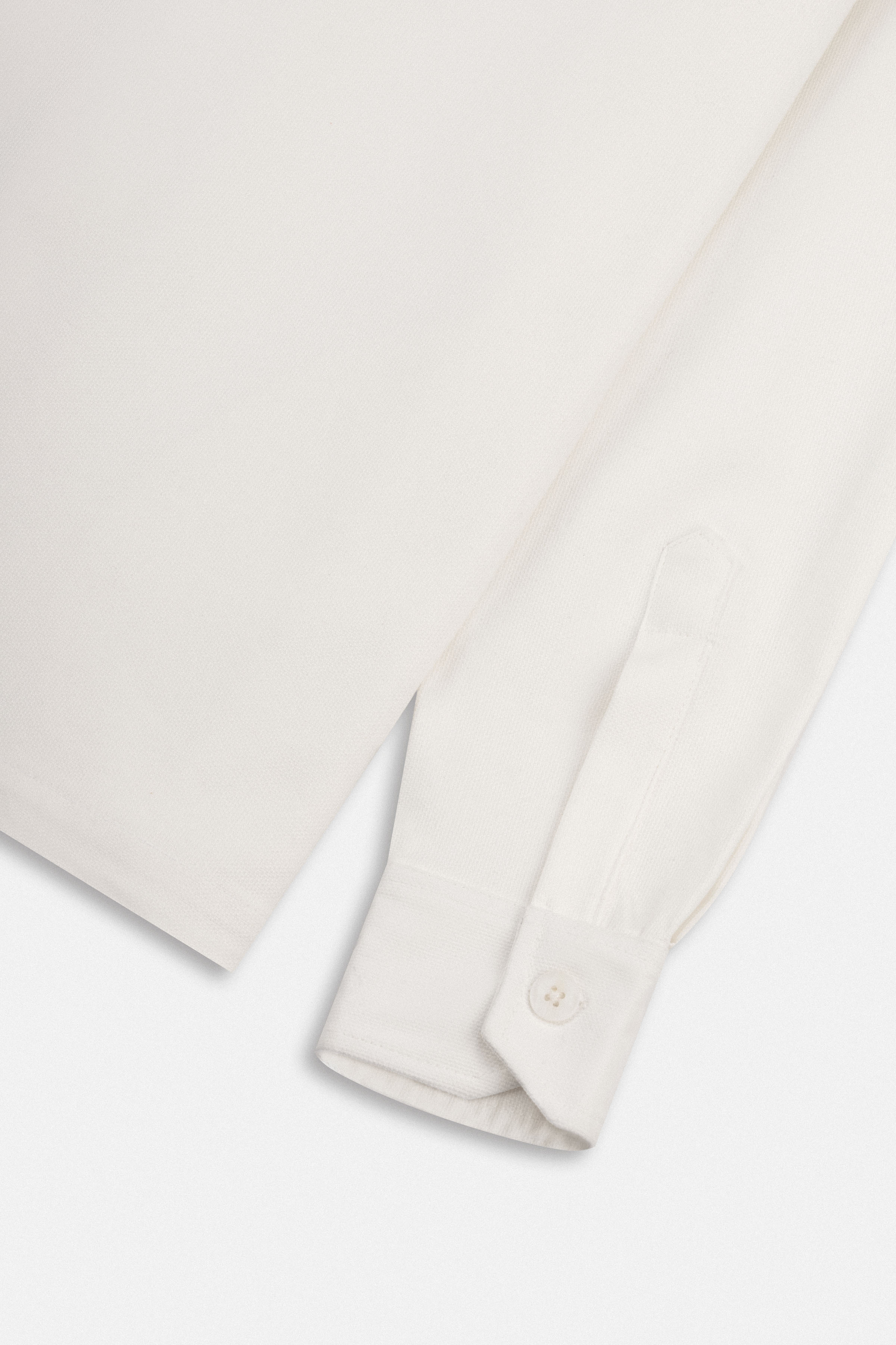 Solid off White Zip-Up Over-Shirt
