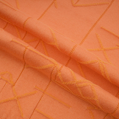 Jacquard Knitted Orange Cotton Polo