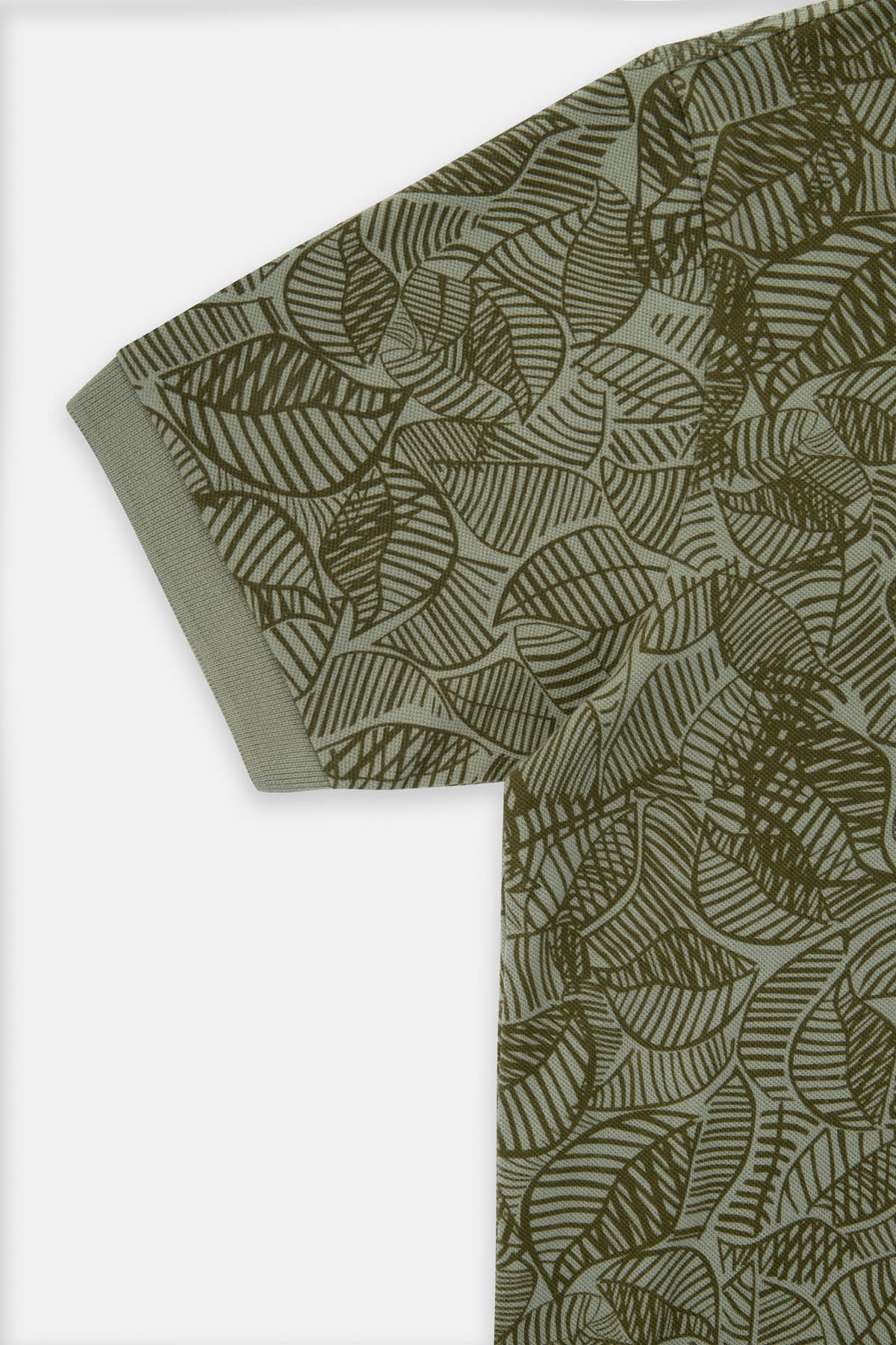 Printed Pique Ebony Olive Polo - 3