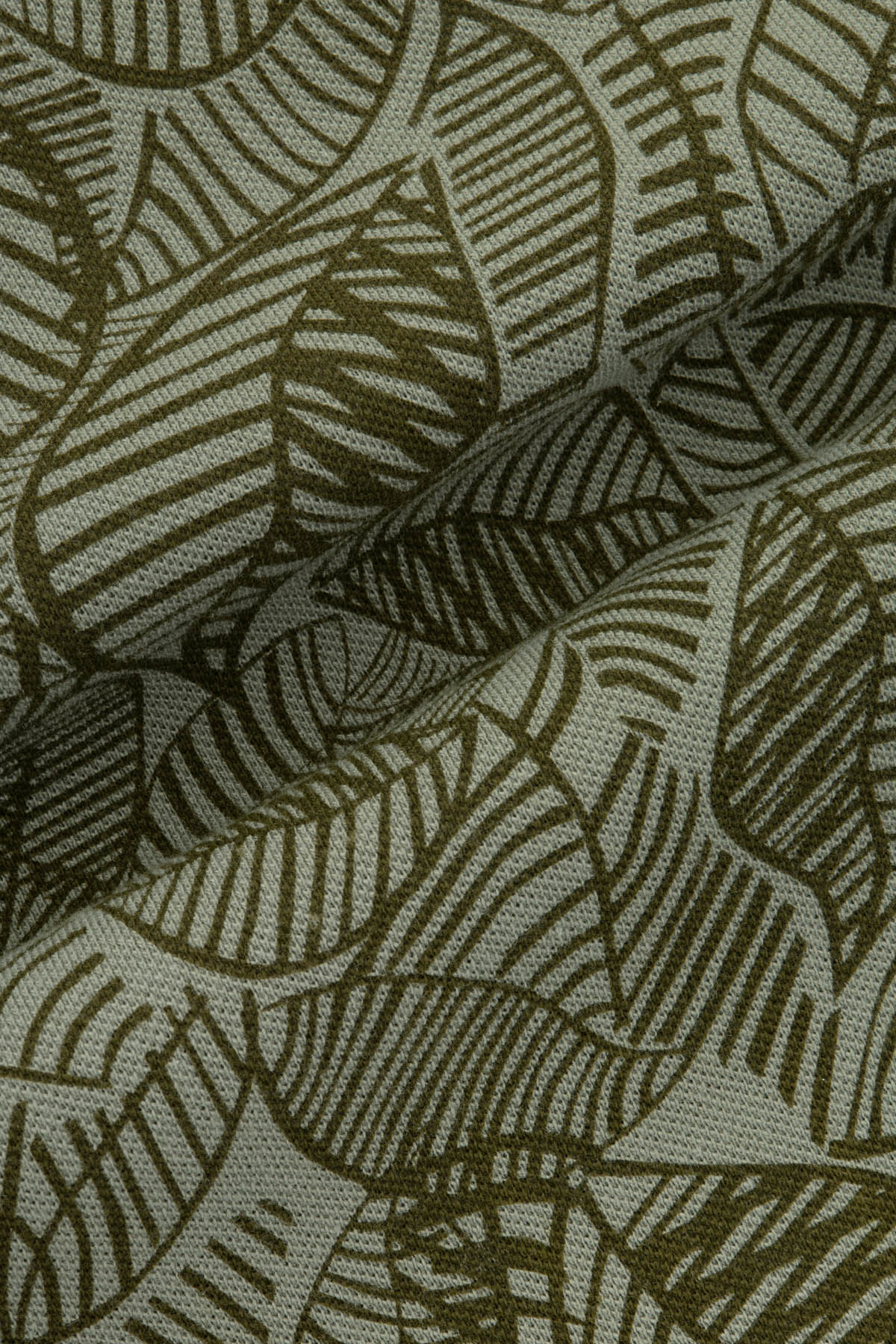 Printed Pique Ebony Olive Polo - 4