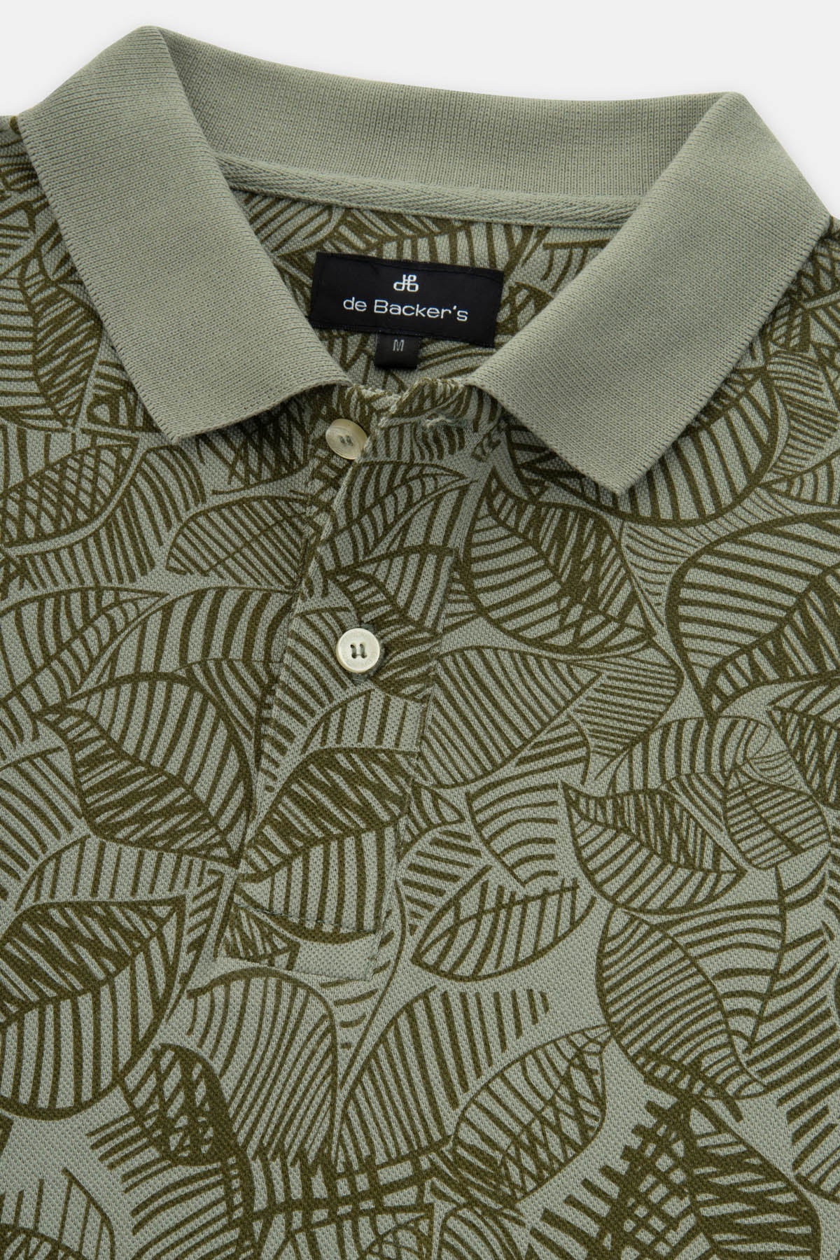 Printed Pique Ebony Olive Polo - 2