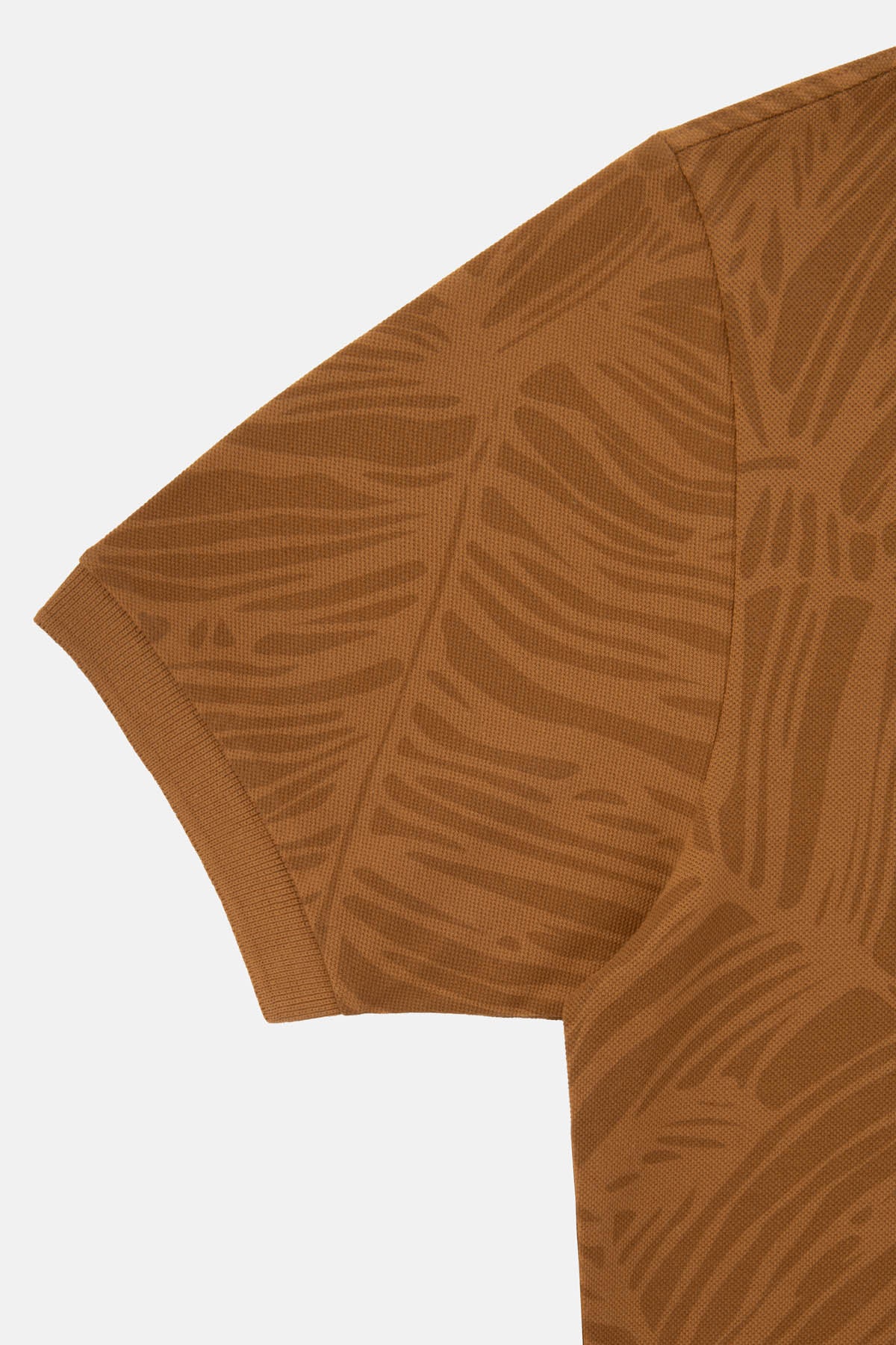 Printed Pique Raw Umber Brown Polo - 3