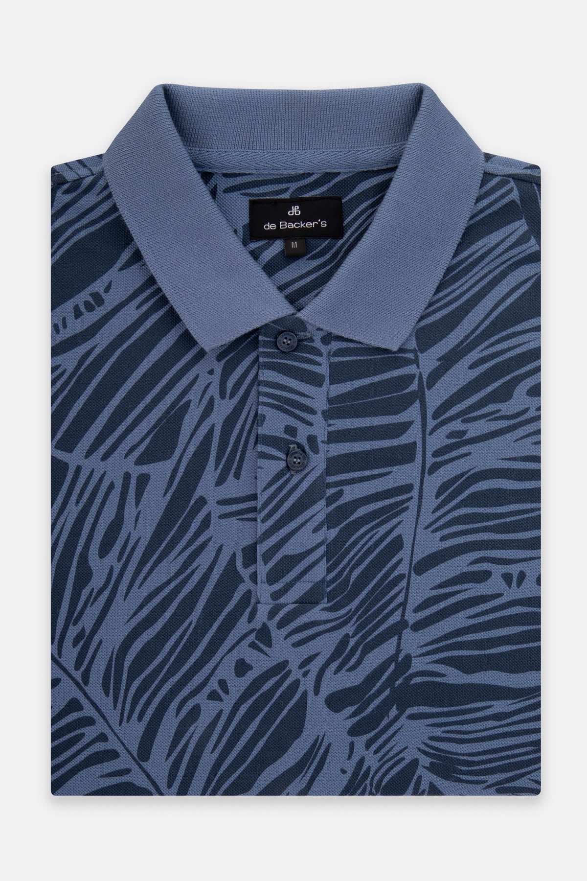 Printed Pique YInMn Blue Polo - 1