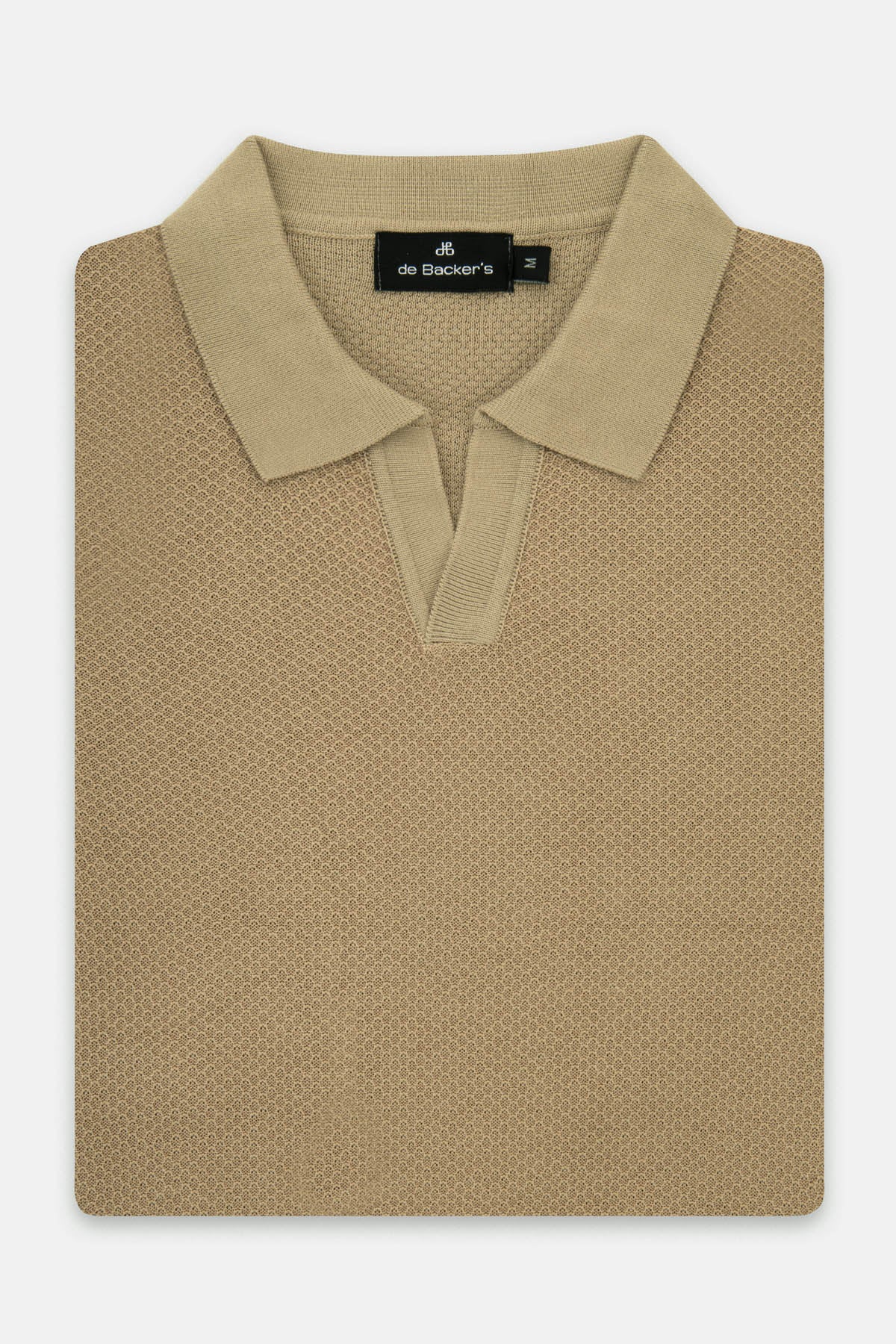 Jacquard Knitted Chamoisee Polo - 1