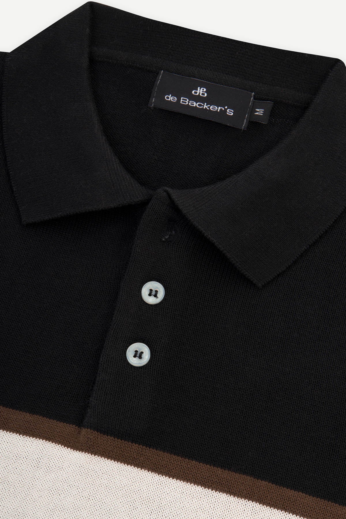 Trio-Colored Knitted Black Polo - 2