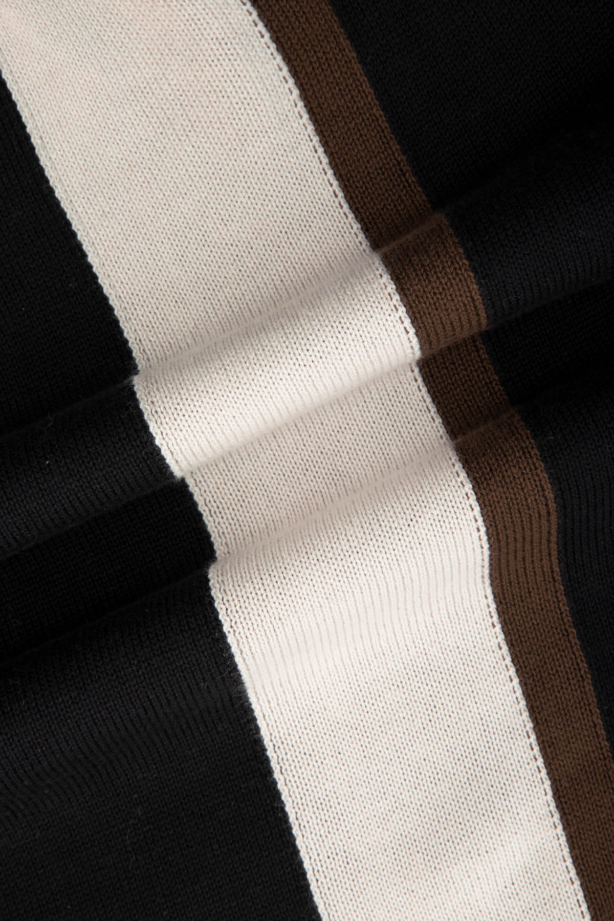 Trio-Colored Knitted Black Polo - 4