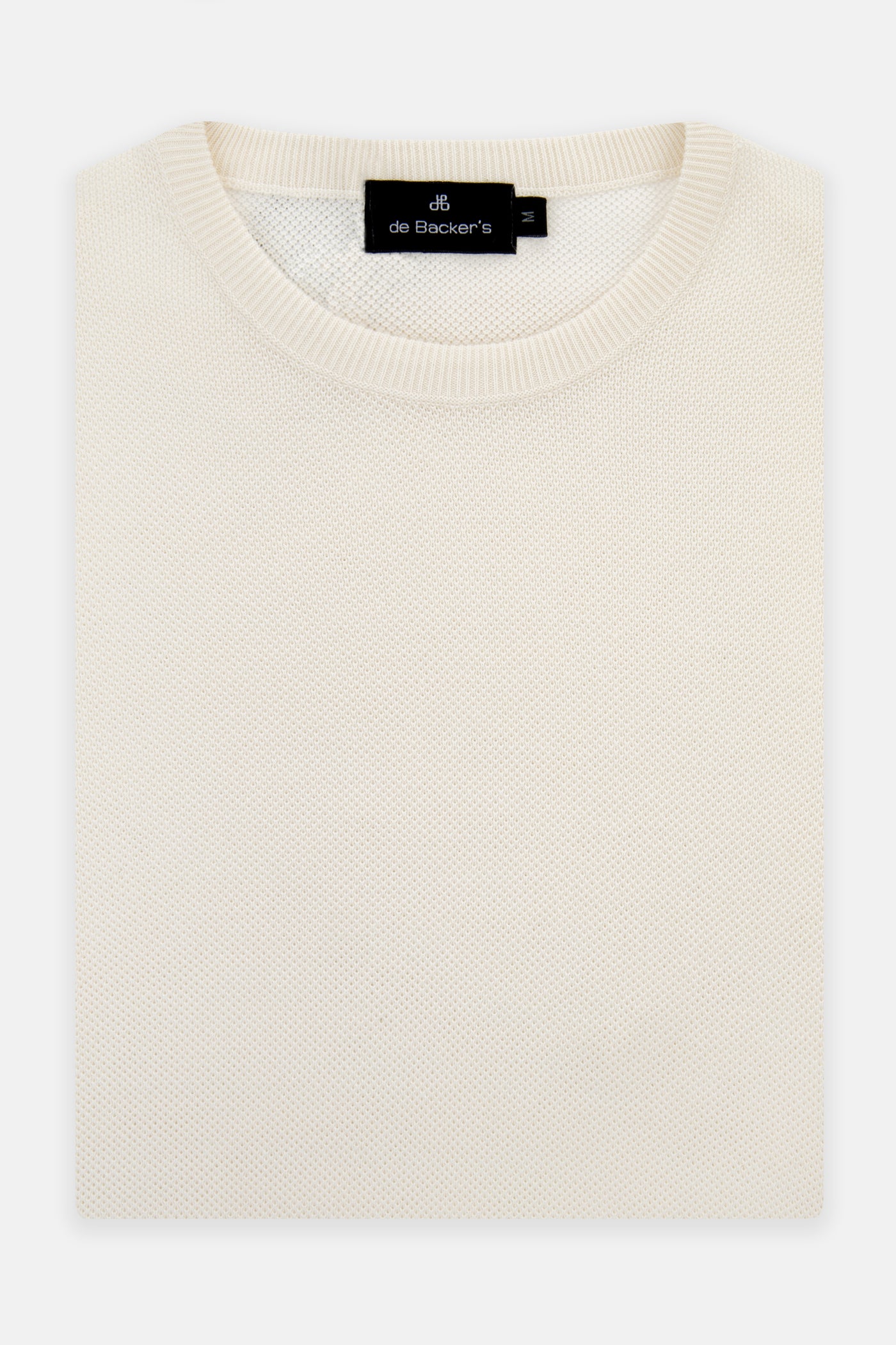 Jacquard Off-White  Knitted  Round T Shirt