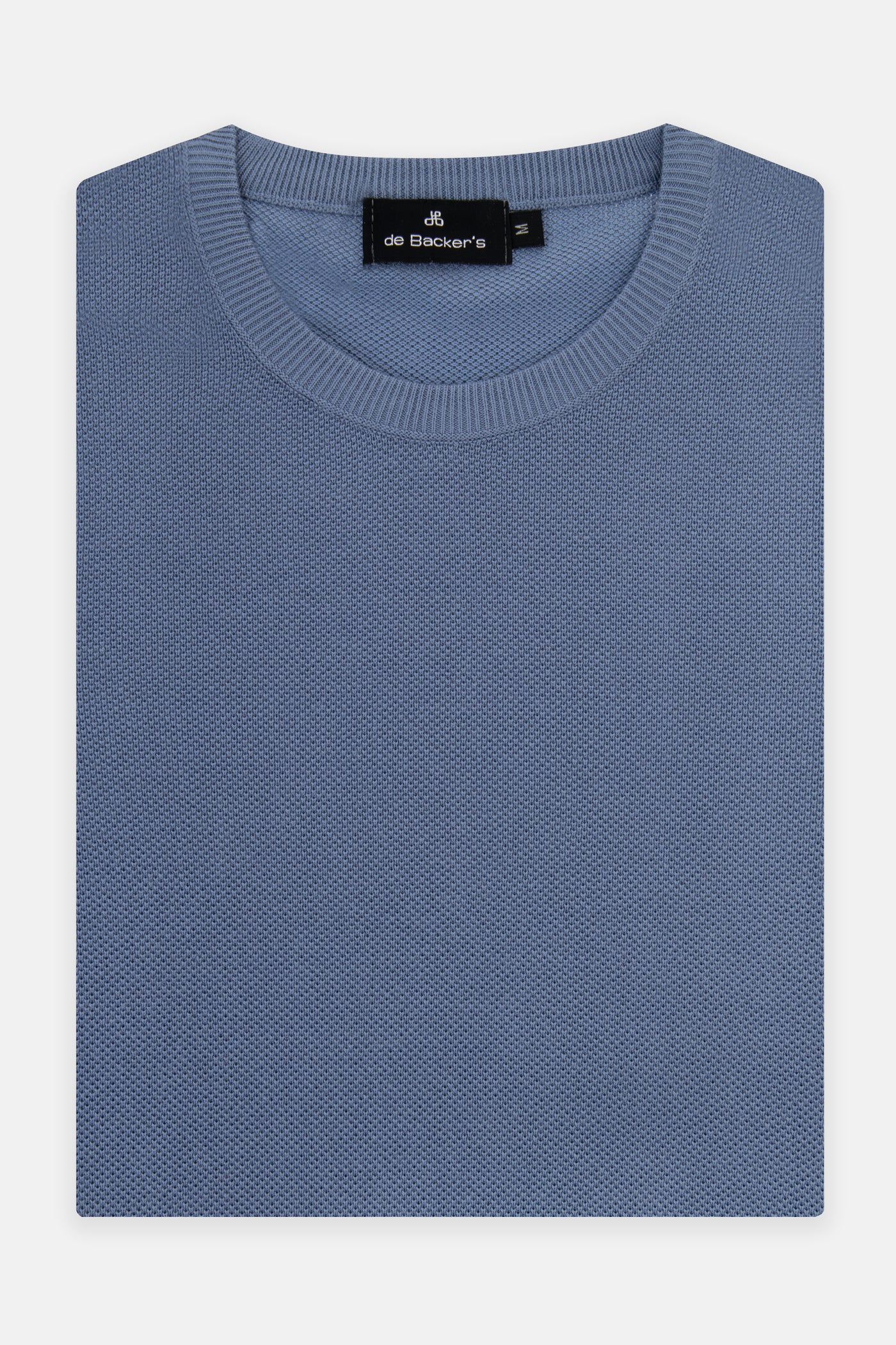 Jacquard Glaucous Blue Knitted Round T-Shirt