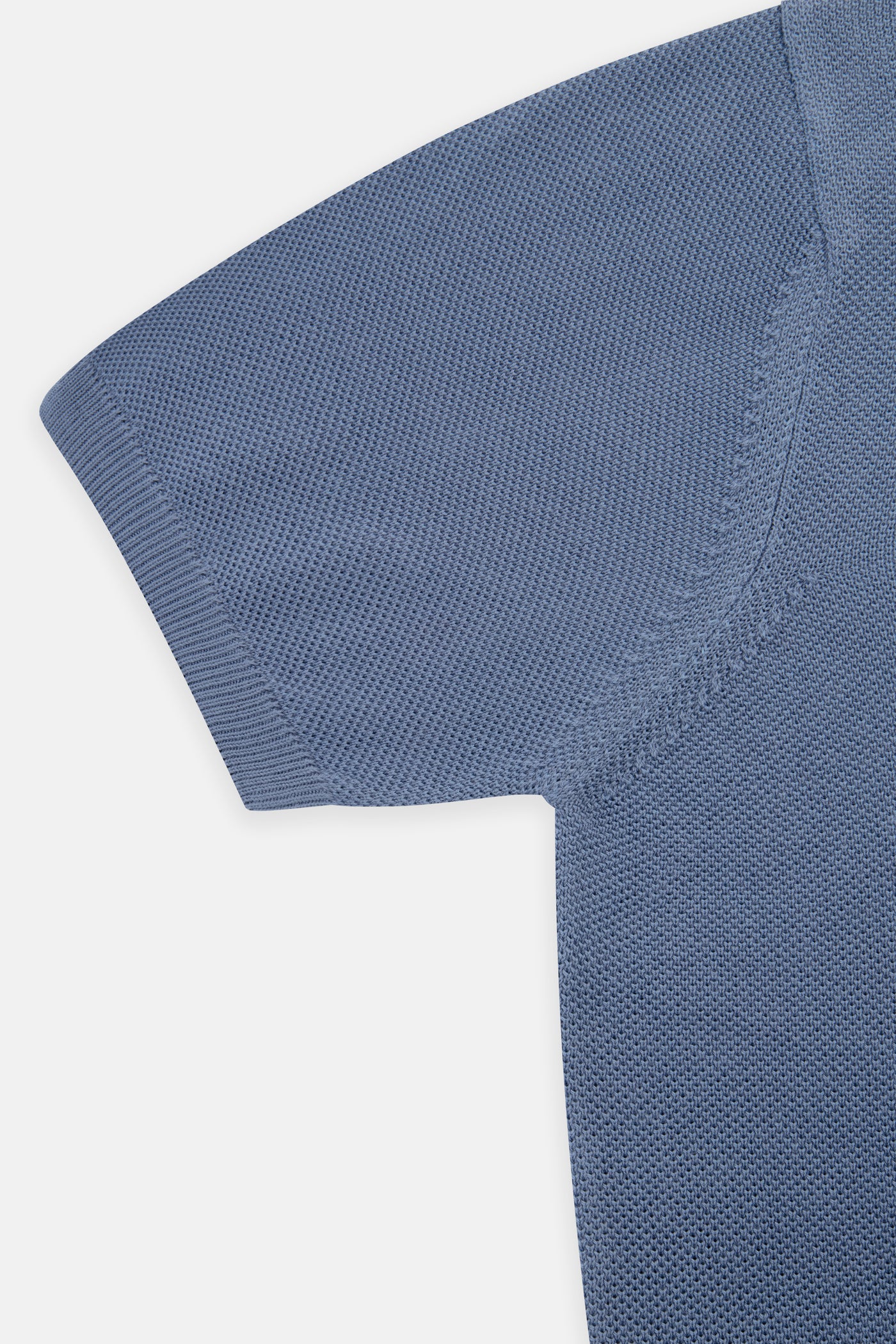 Jacquard Glaucous Blue Knitted Round T-Shirt