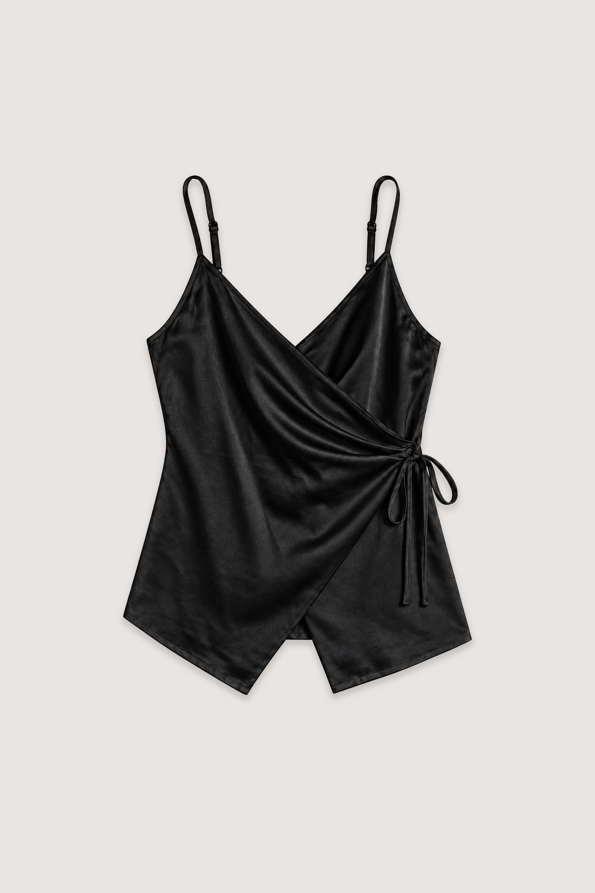 Black Sheen Chiffon Blouse