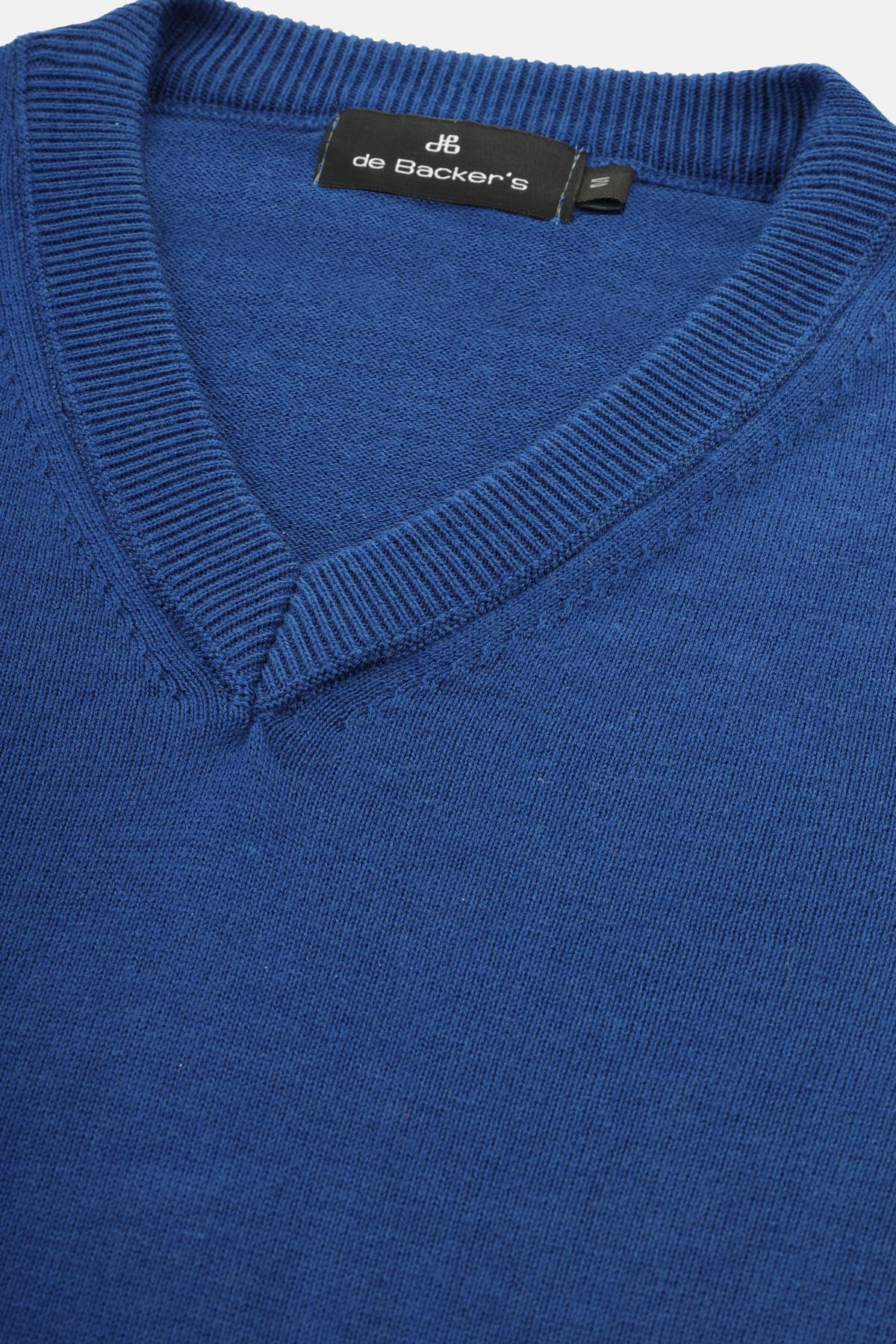 Plain Basic Marian Blue V Neck Pullover - 2