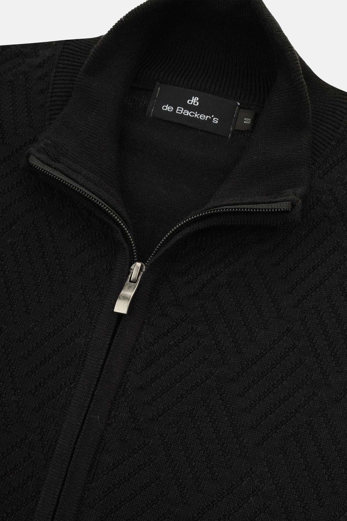 Jacquard Black Knitted Jacket - 2