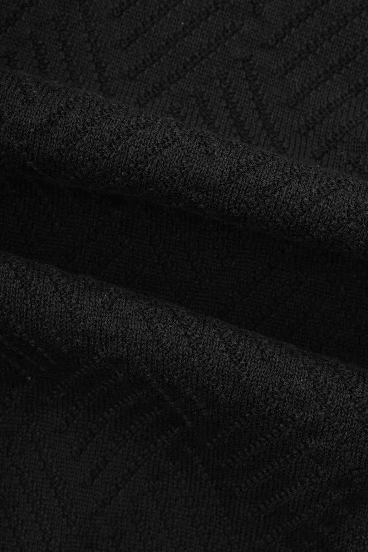 Jacquard Black Knitted Jacket - 4