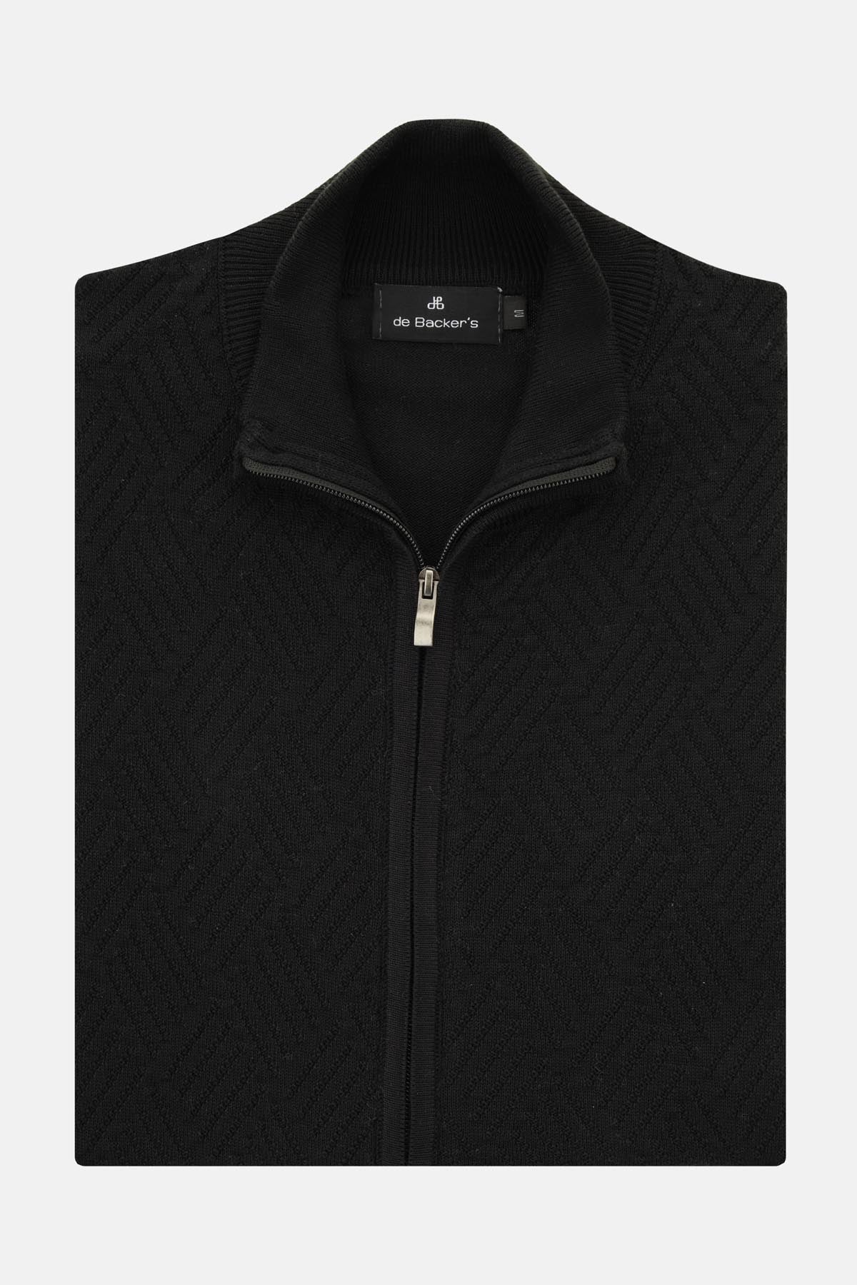Jacquard Black Knitted Jacket - 1