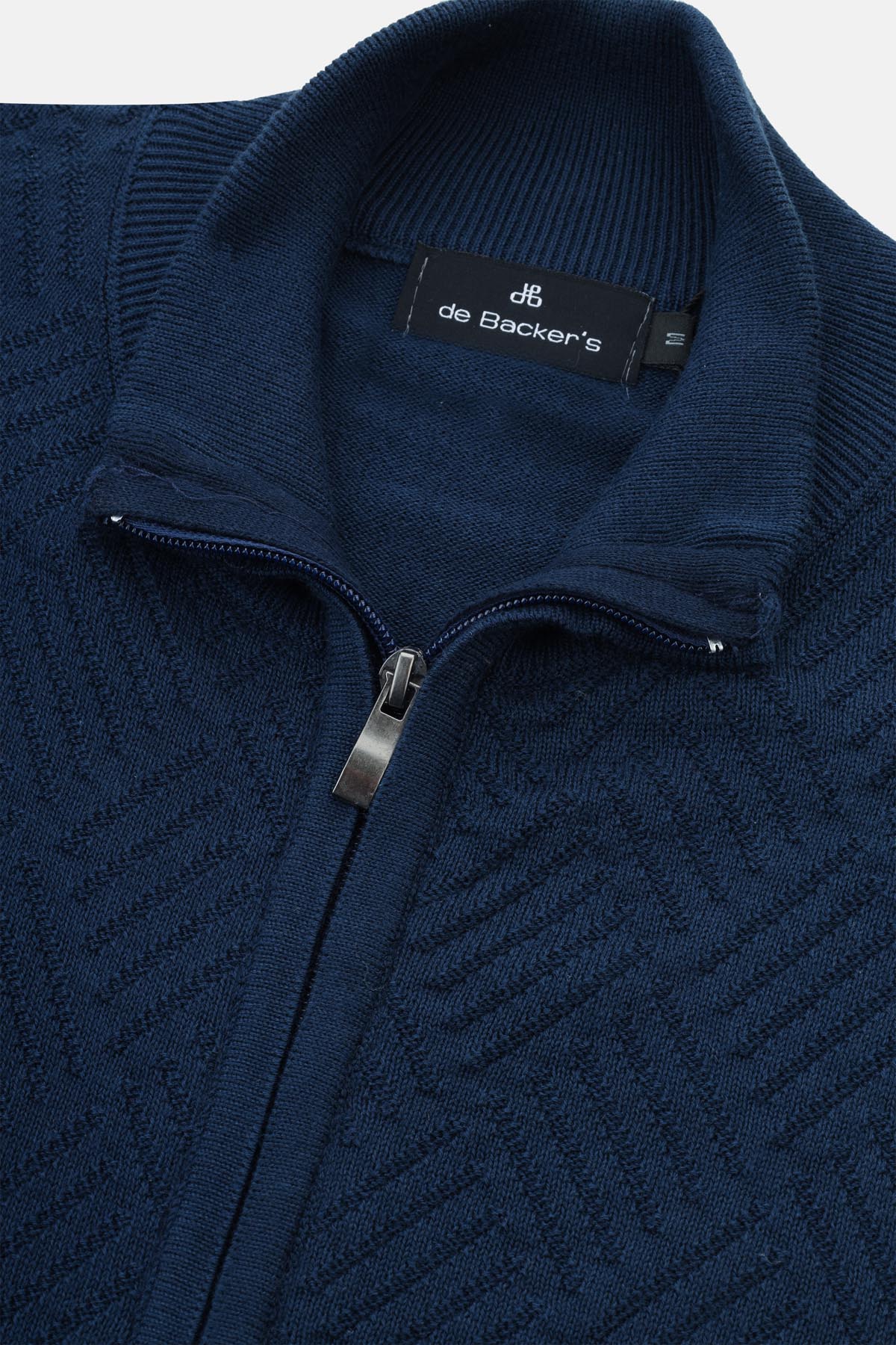 Jacquard Navy Knitted Jacket - 2