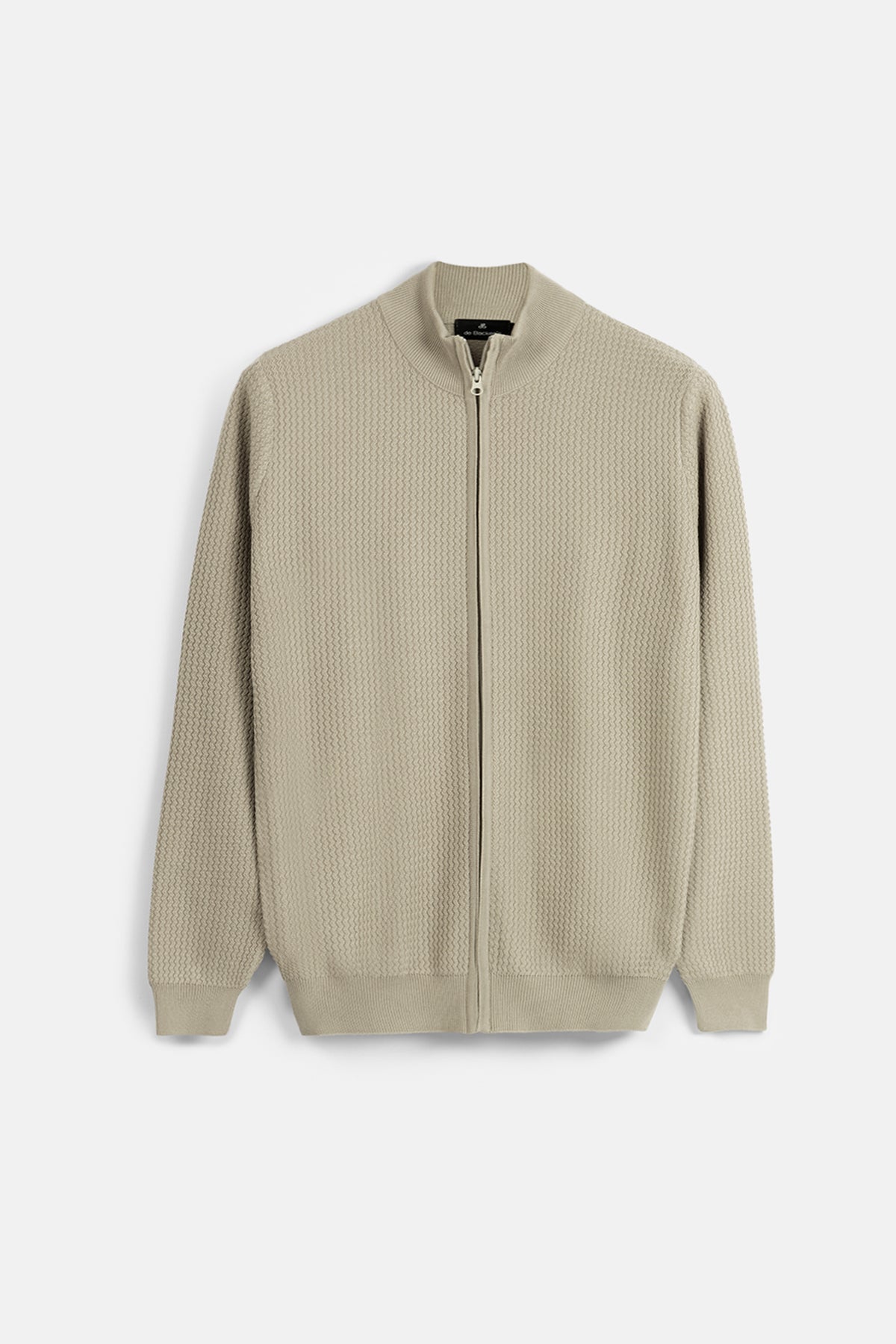 Jacquard Beige knitwear jacket - 1