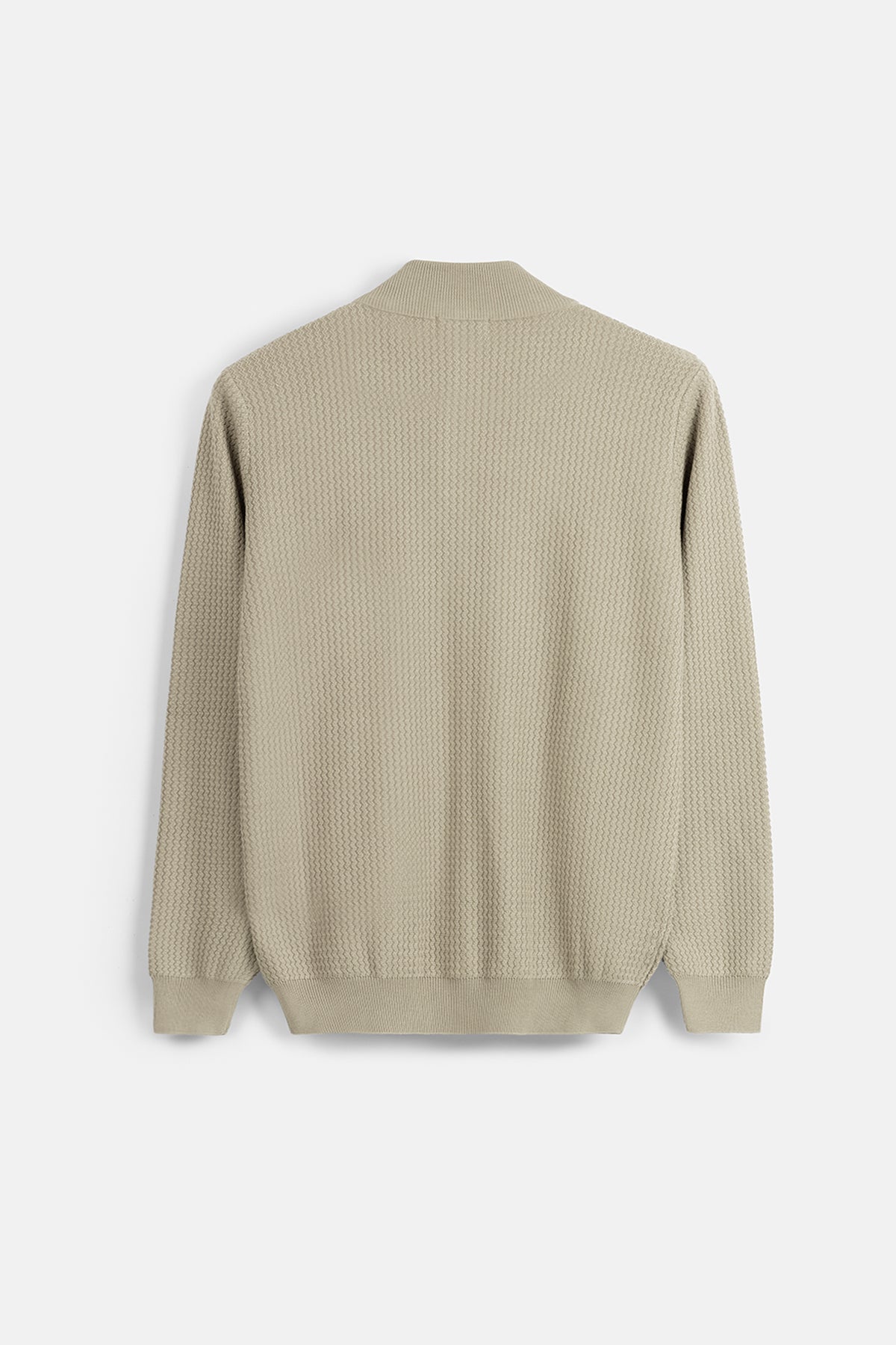 Jacquard Beige knitwear jacket - 3