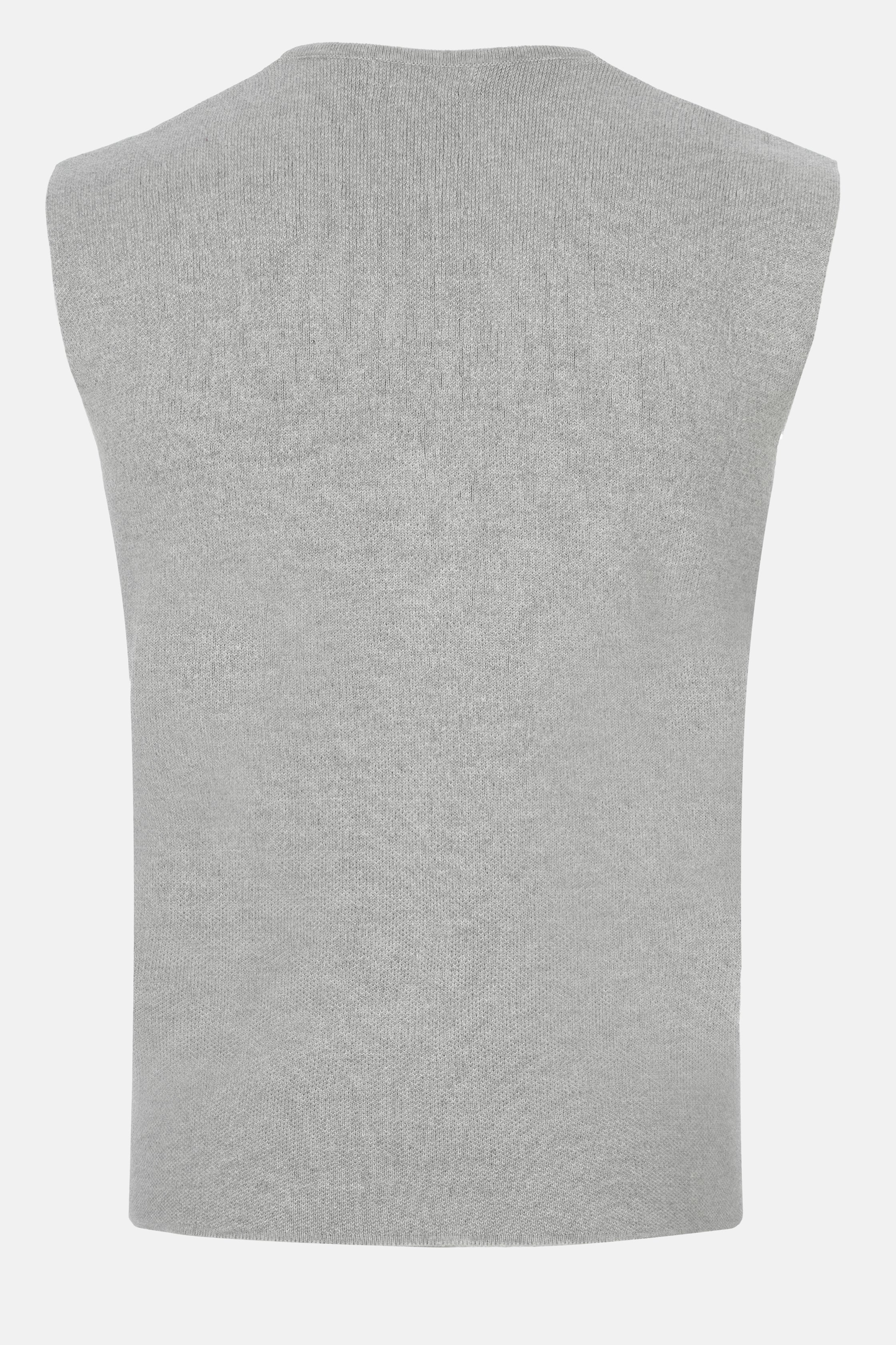 Button up Jacquard Light Gray Knitwear Vest