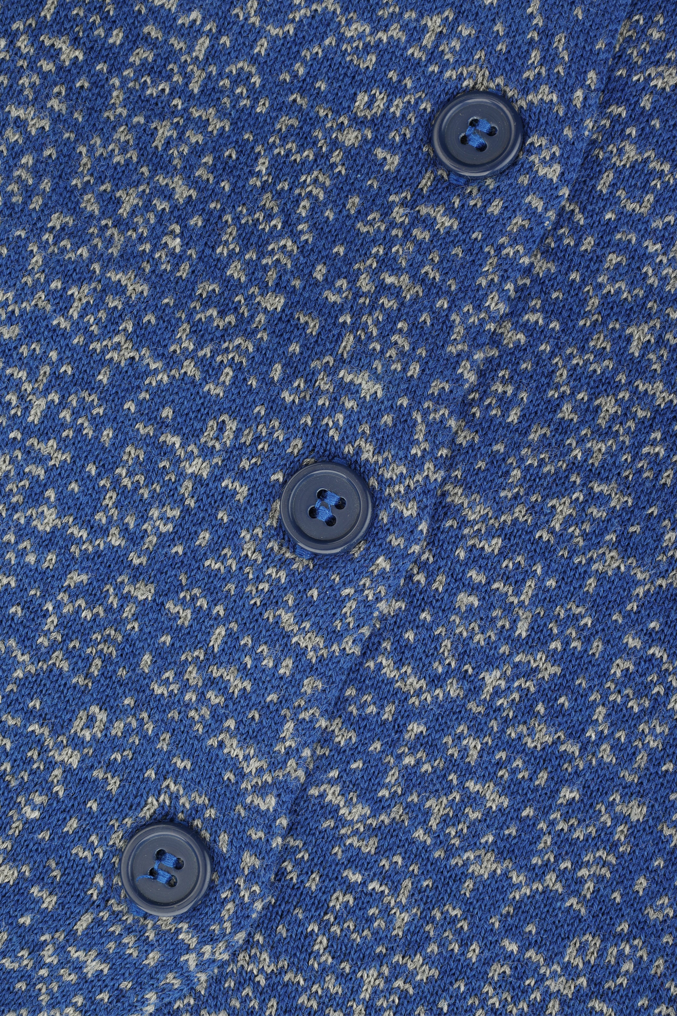 Button up Jacquard Navy Knitwear Vest - 3