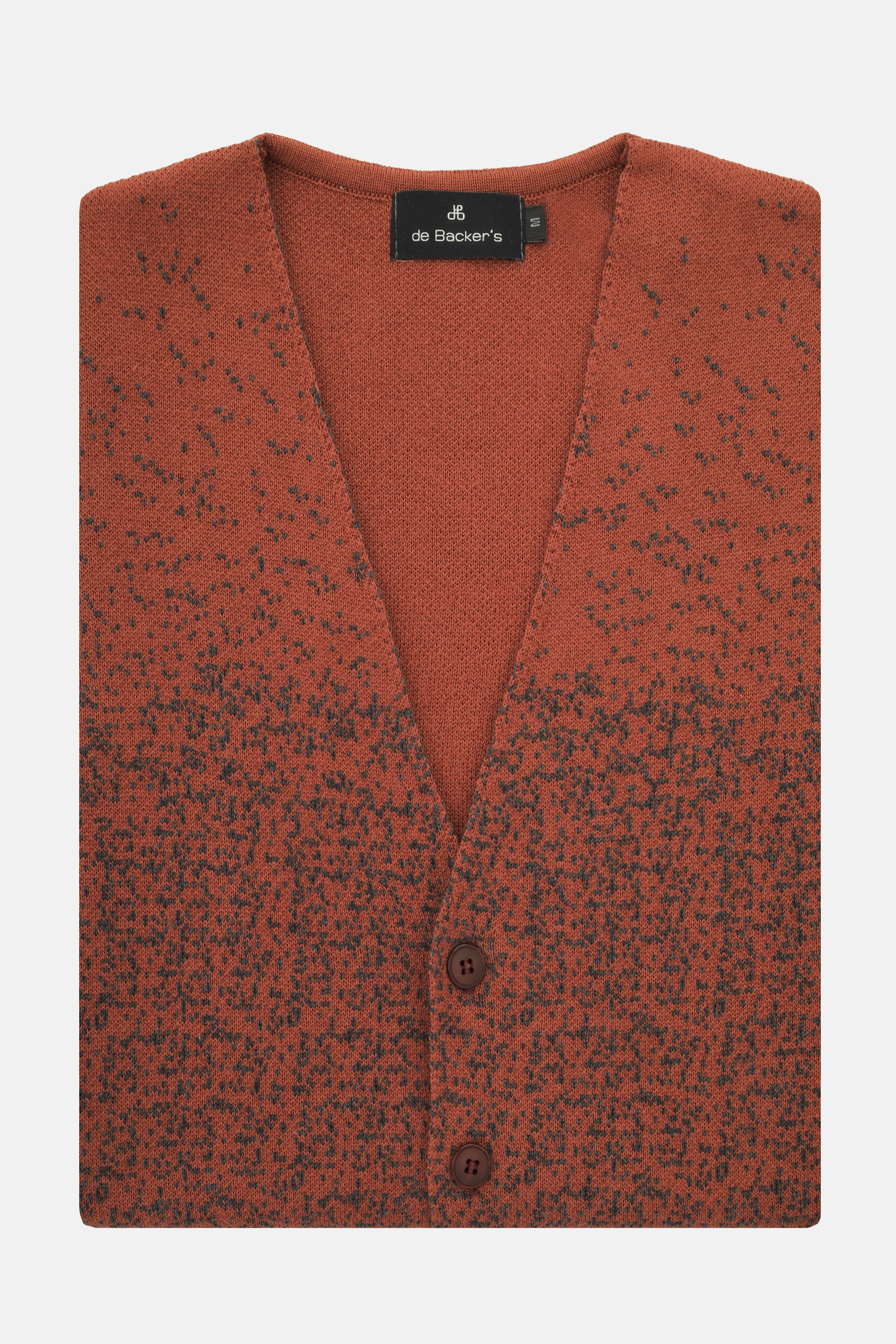 Button up Jacquard Brick Knitwear Vest - 1