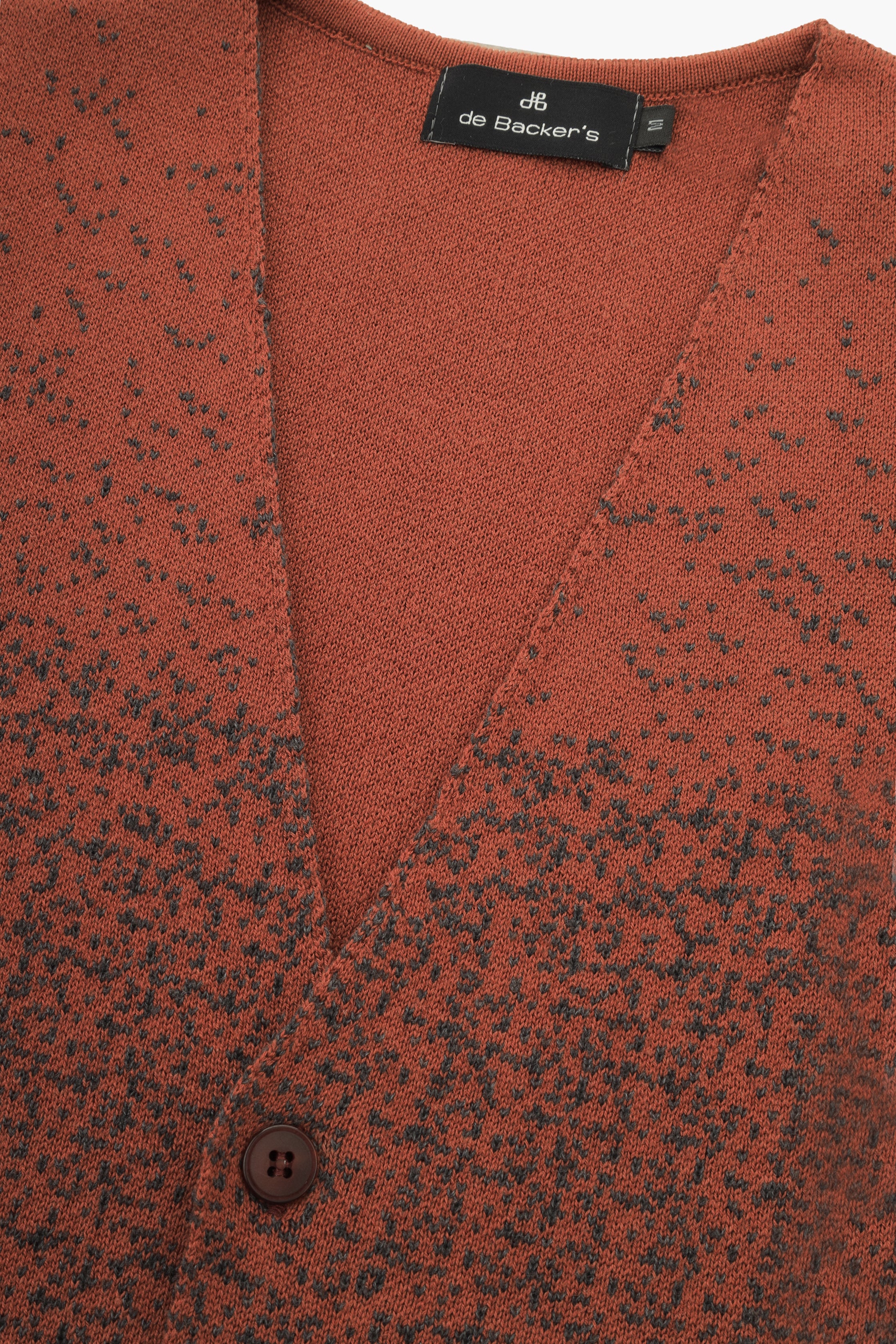 Button up Jacquard Brick Knitwear Vest - 2
