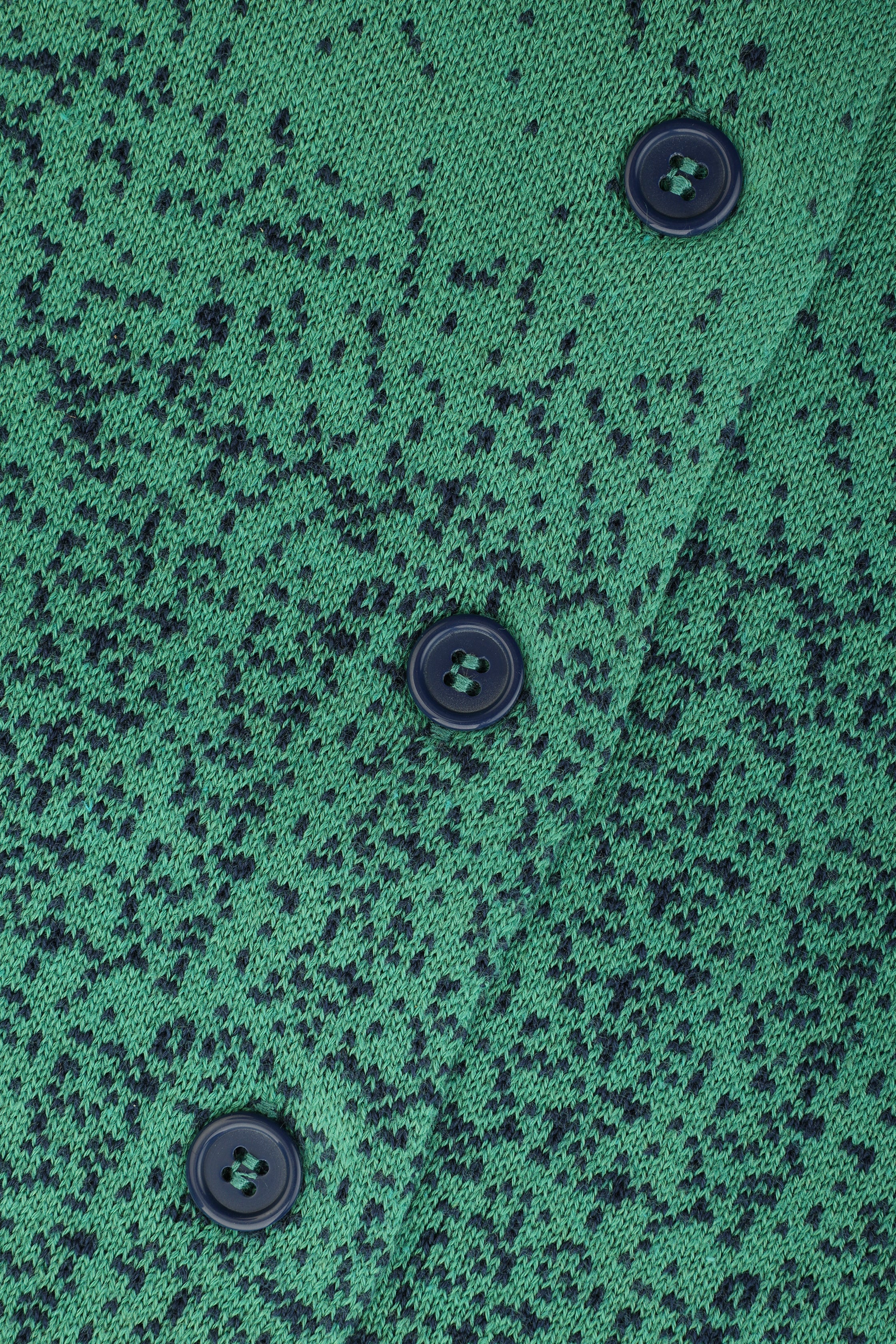 Button up Jacquard Green Knitwear Vest - 3