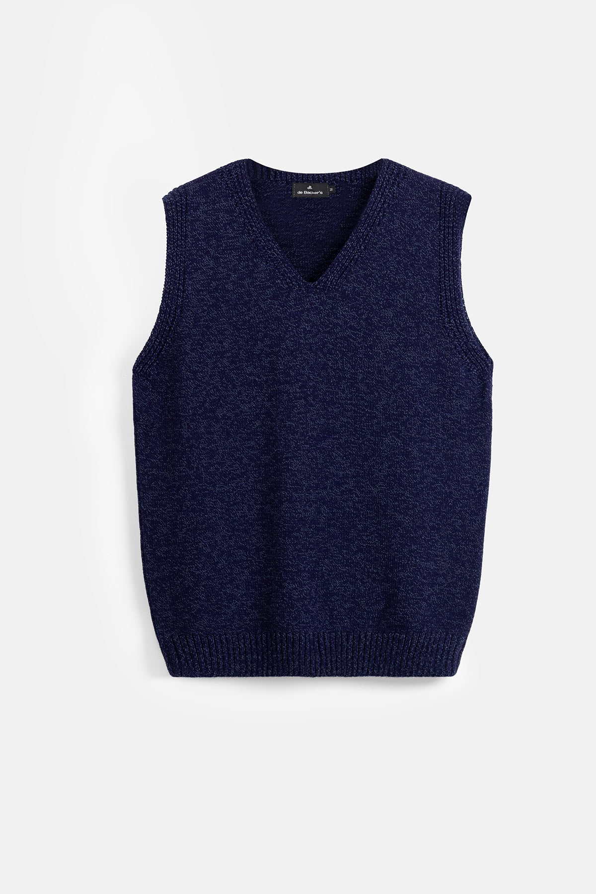 Solid Navy V-Neck Knitwear Vest - 1