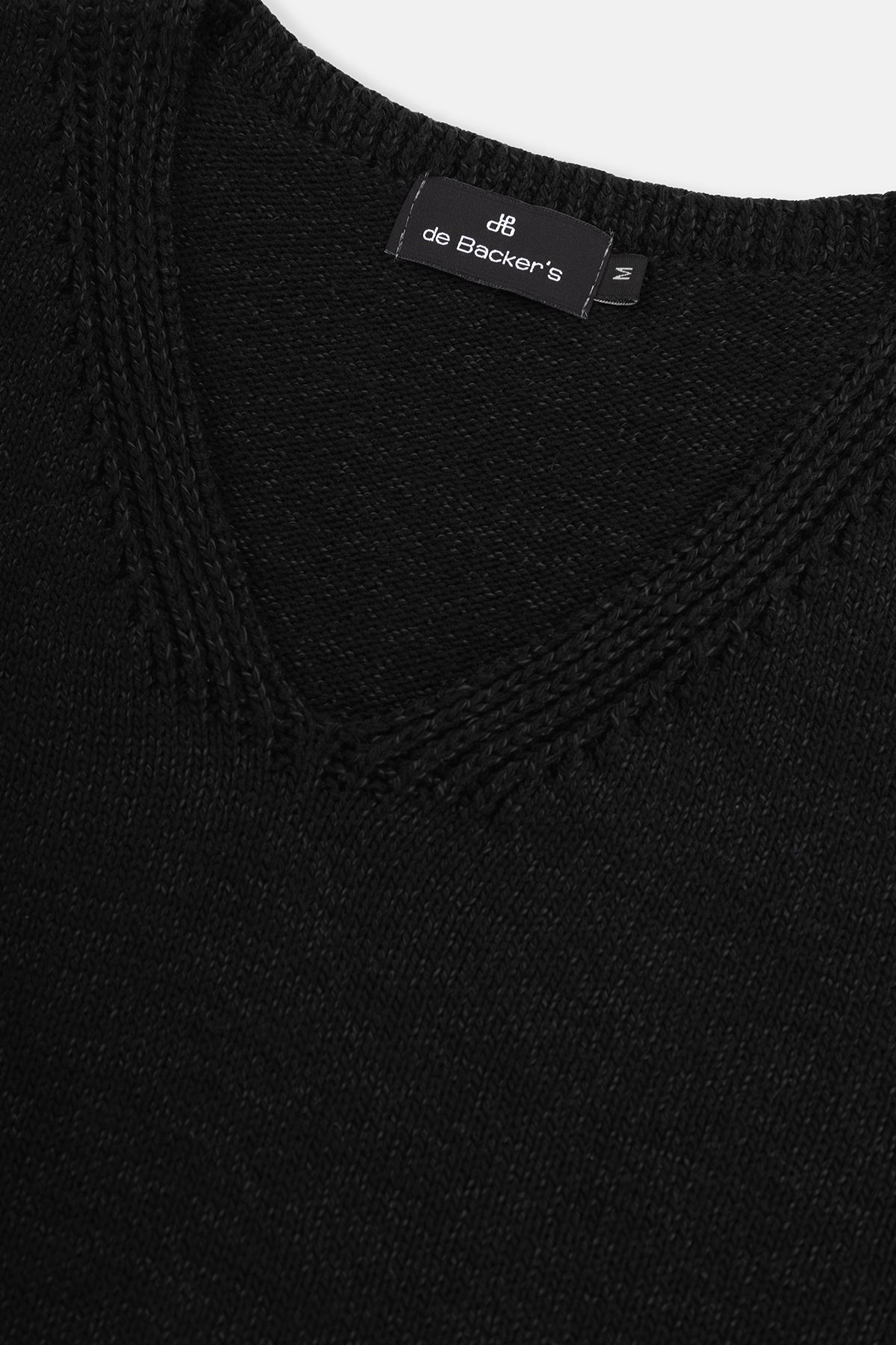 Solid Black V-Neck Knitwear Vest - 2