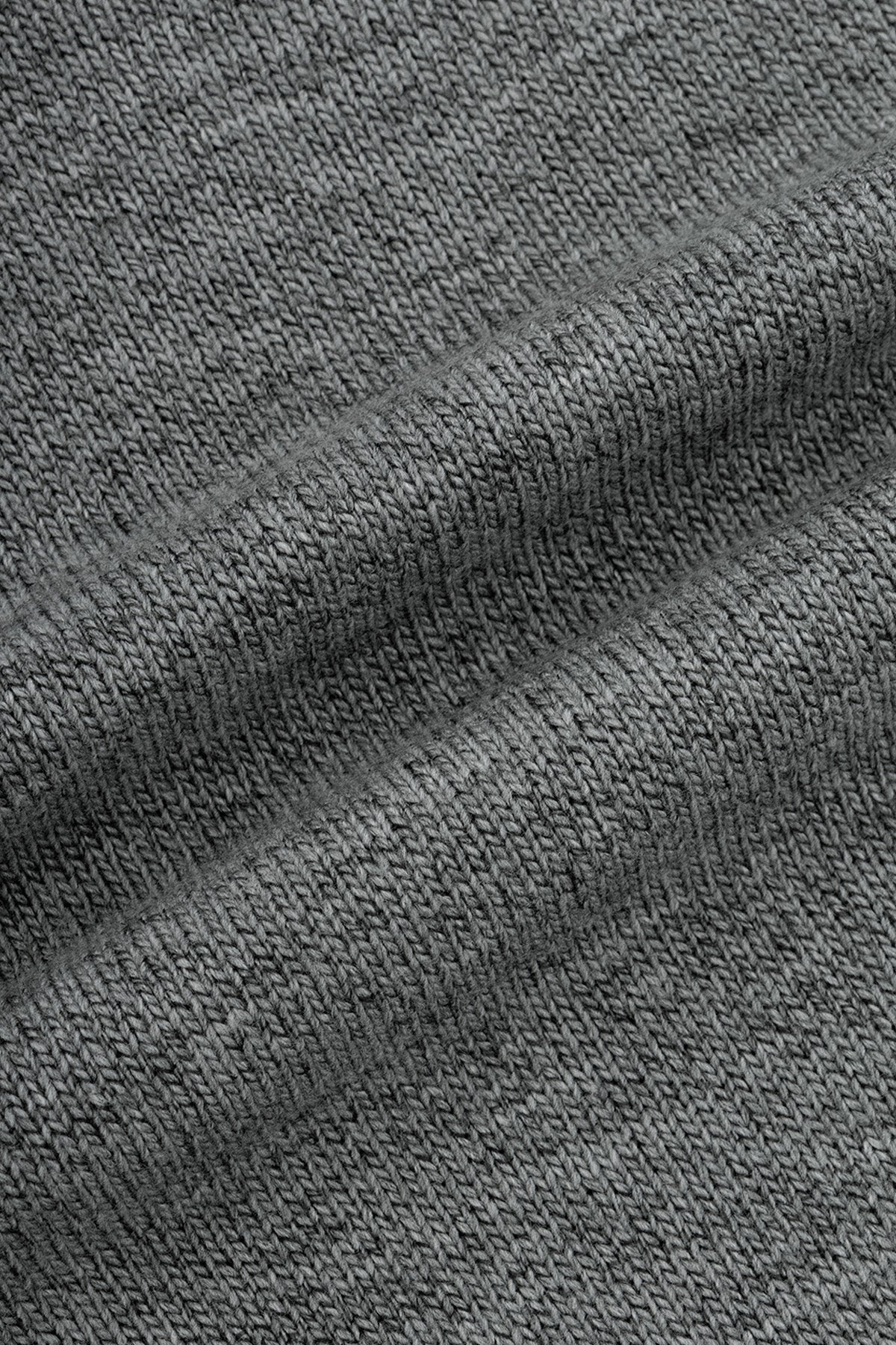 Solid Gray V-Neck Knitwear Vest - 4