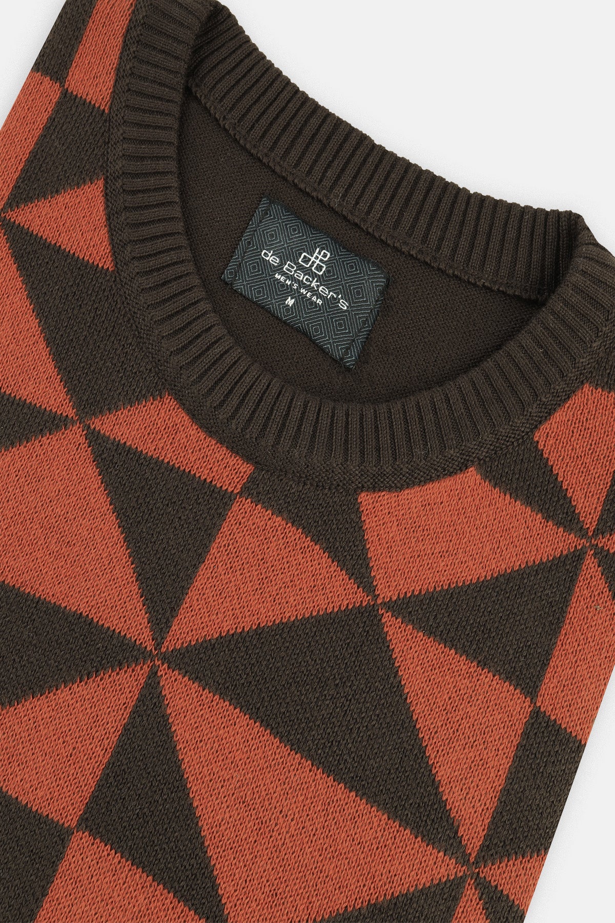 Brick & Brown Round-Neck Pullover - 2