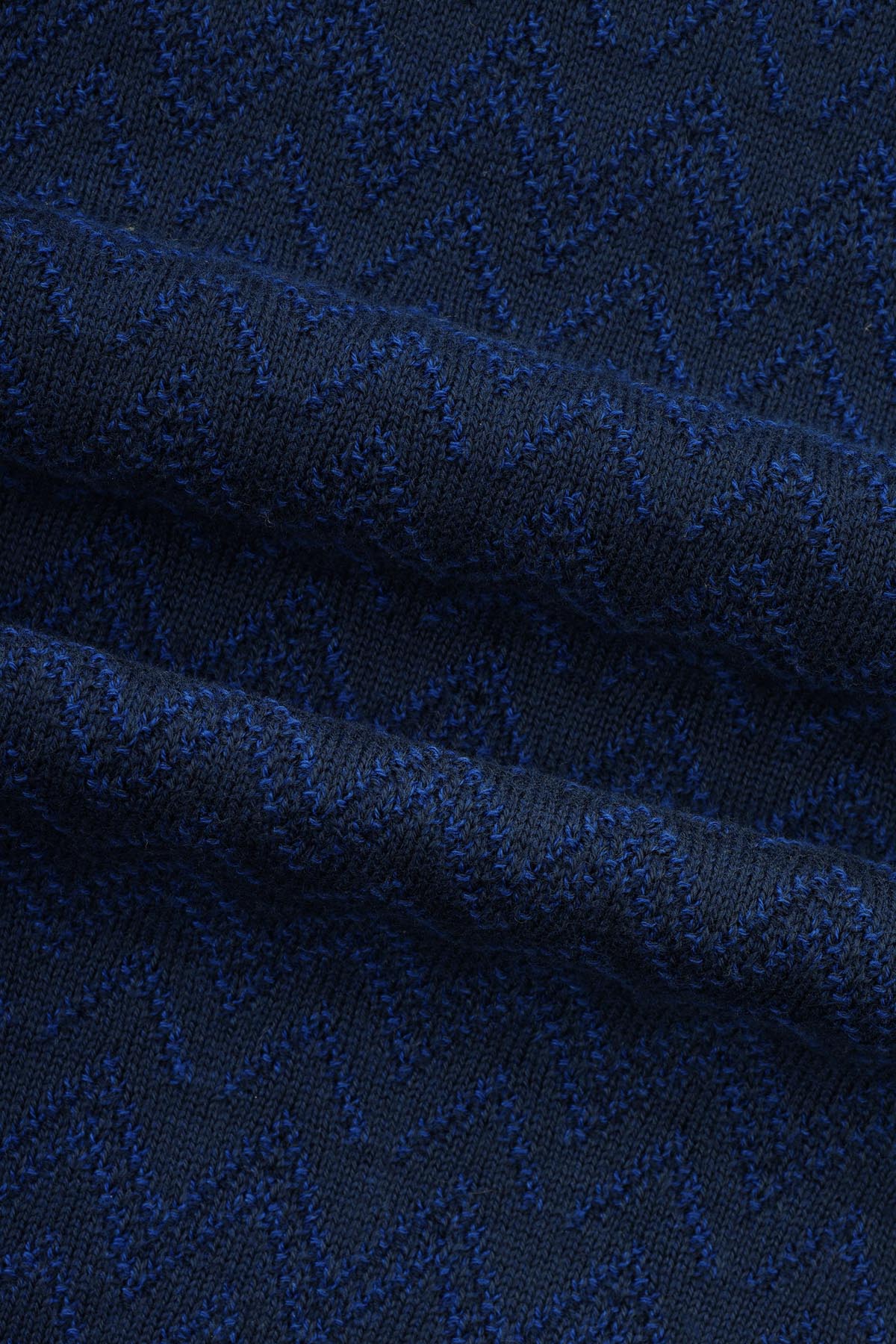 Jacquard Knitted Half-Zipper Midnight Blue Pullover - 4
