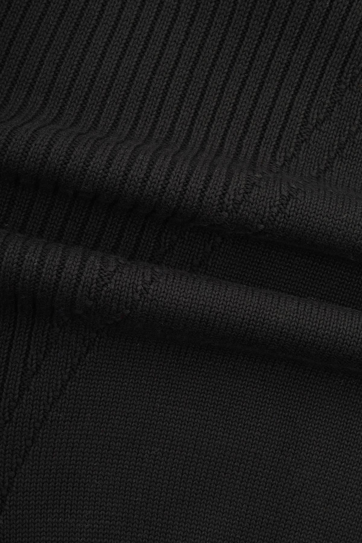 Jacquard Knitted High-neck Black Pullover - 4