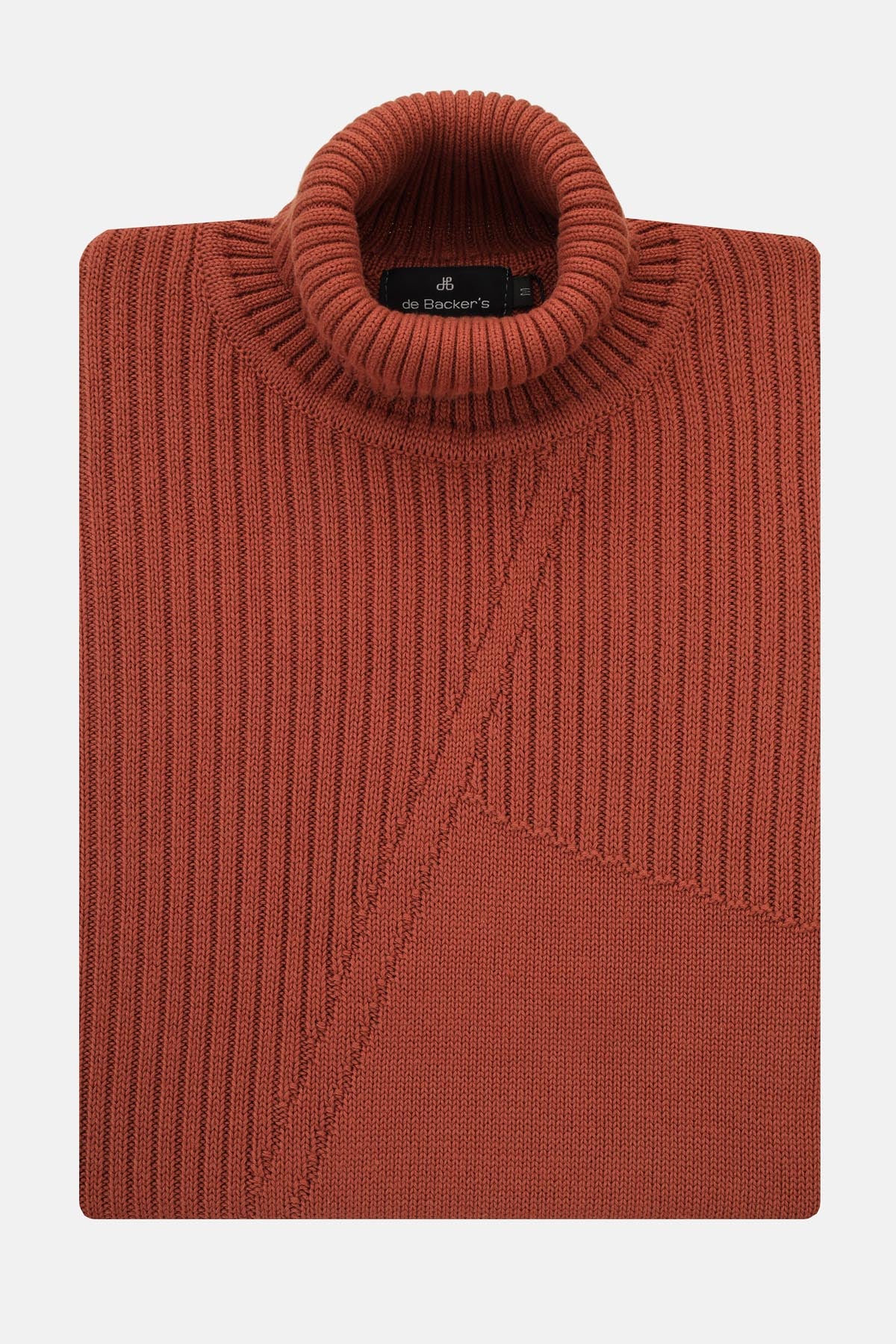 Jacquard Knitted High-neck Brick Pullover - 1