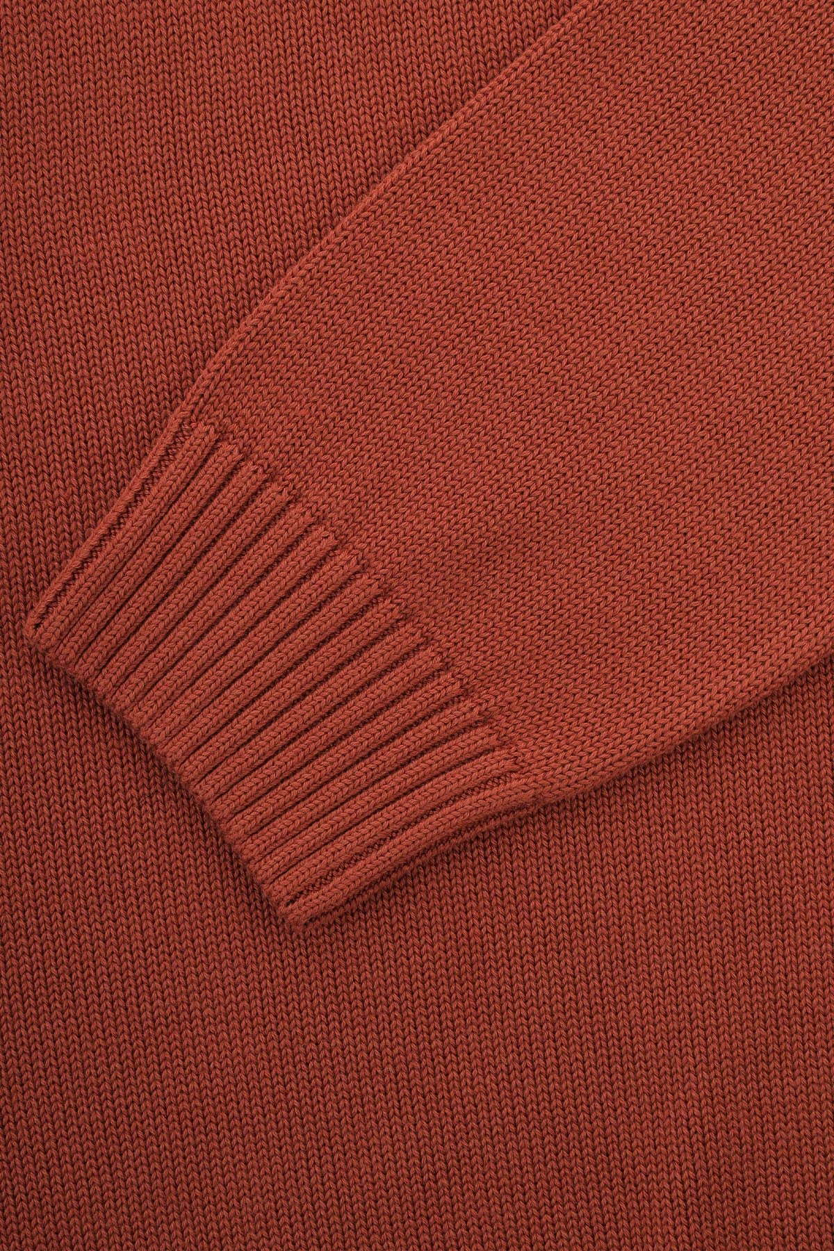 Jacquard Knitted High-neck Brick Pullover - 3
